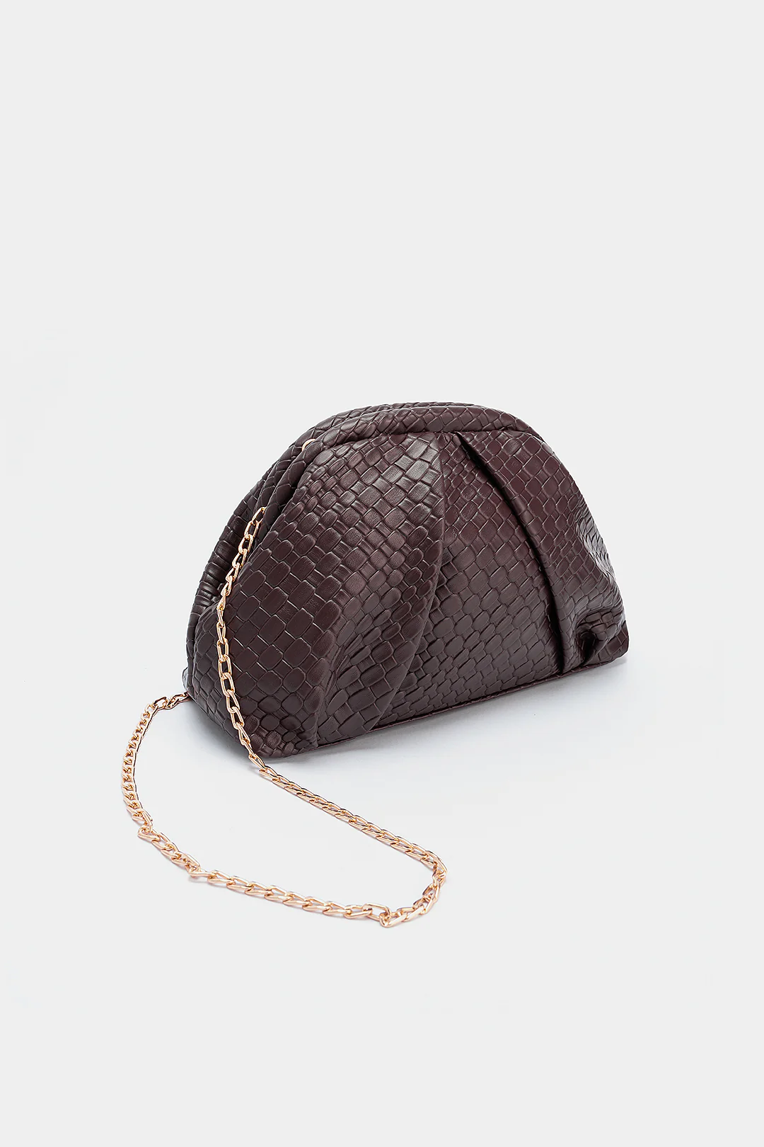 Metallic Chain Woven Clutch Bag - Weenar