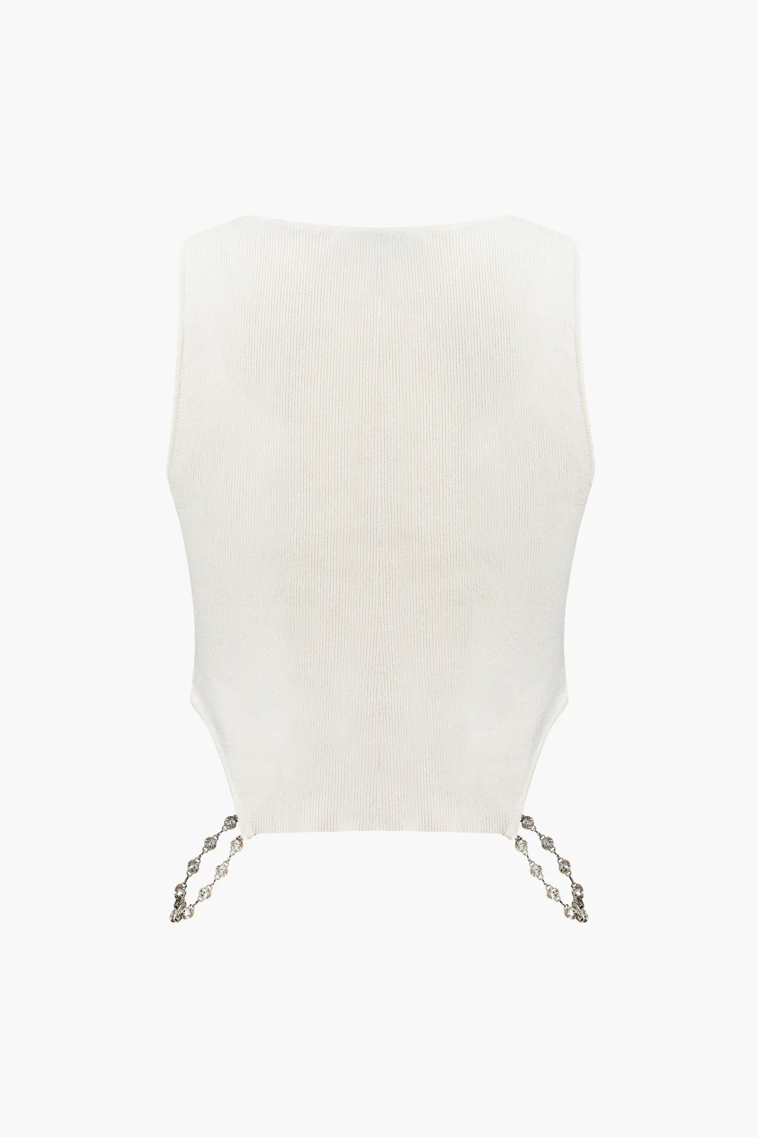 Knit Chain Decor Tank Top - Weenar