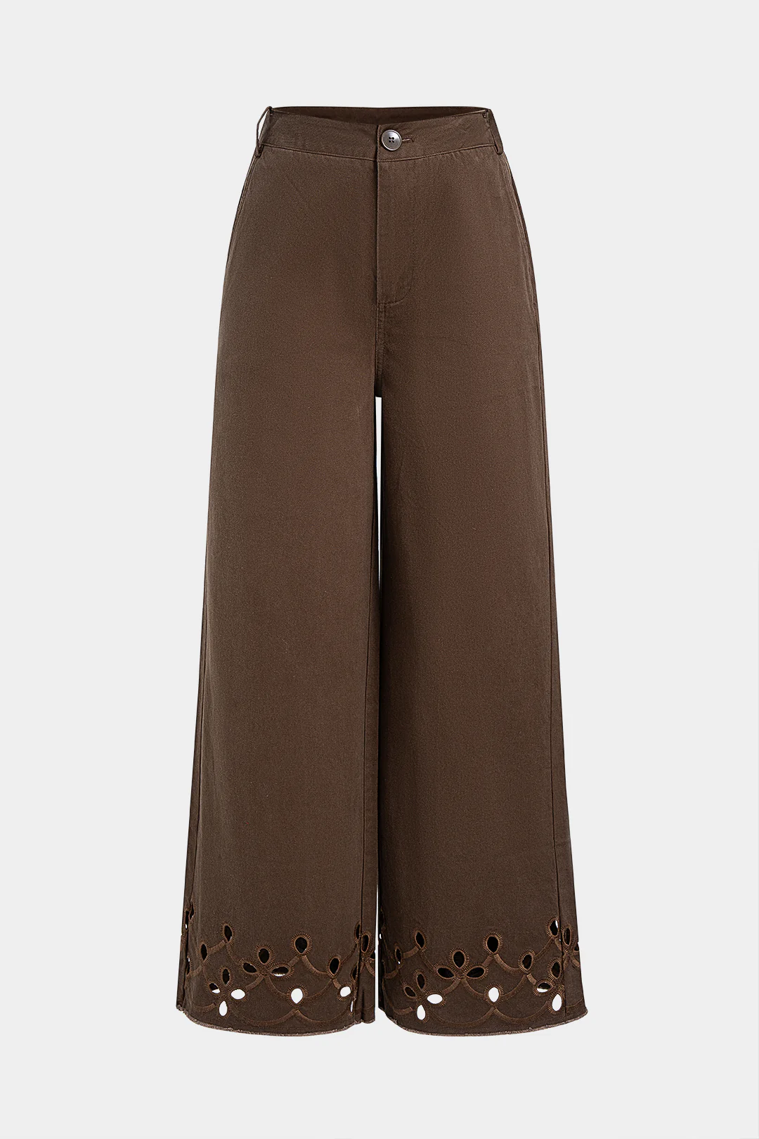 Embroidery Hem Wide Leg Pants - Weenar