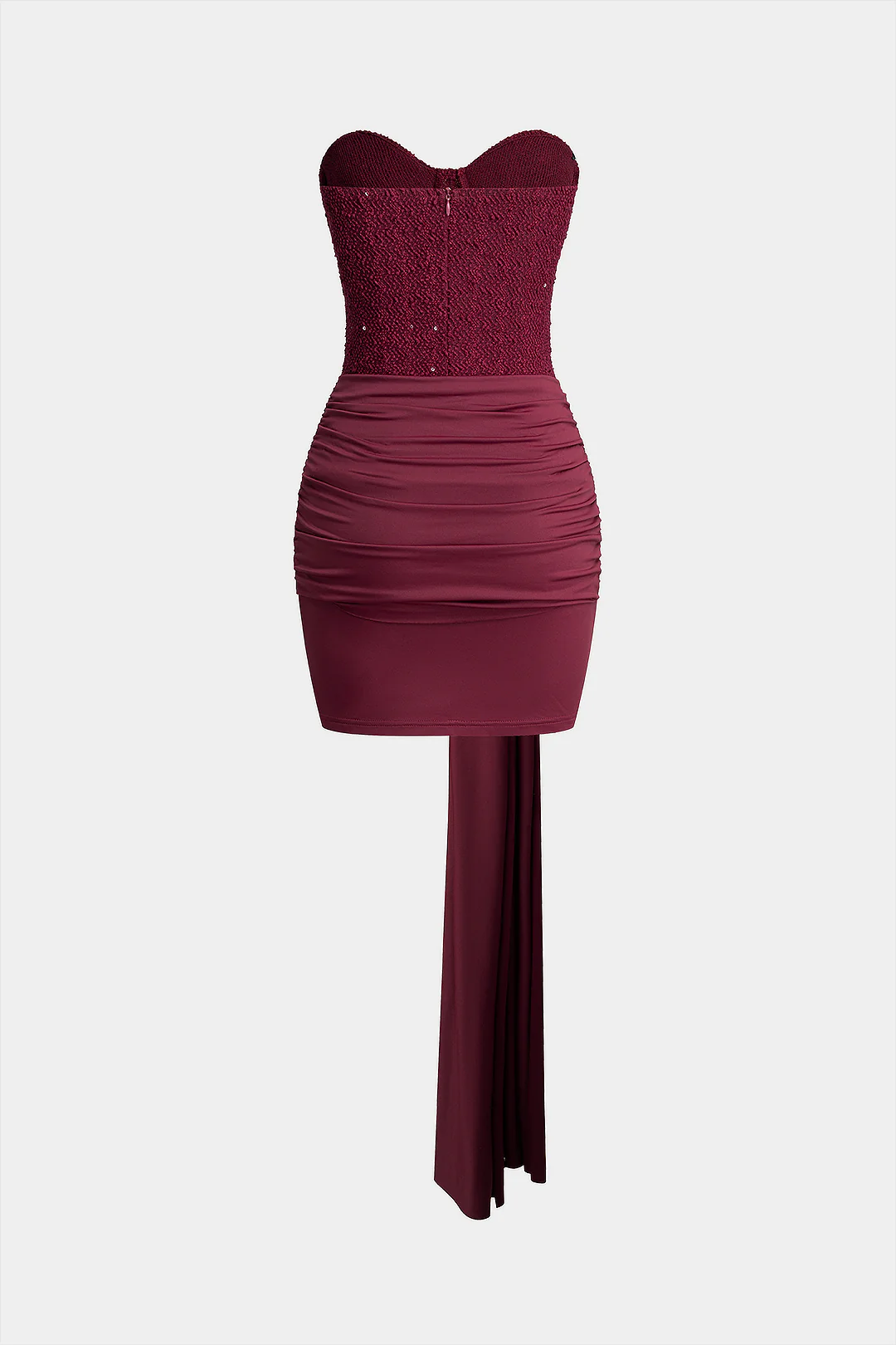 Patchwork Tie-Up Strapless Sleeveless Mini Dress - Weenar