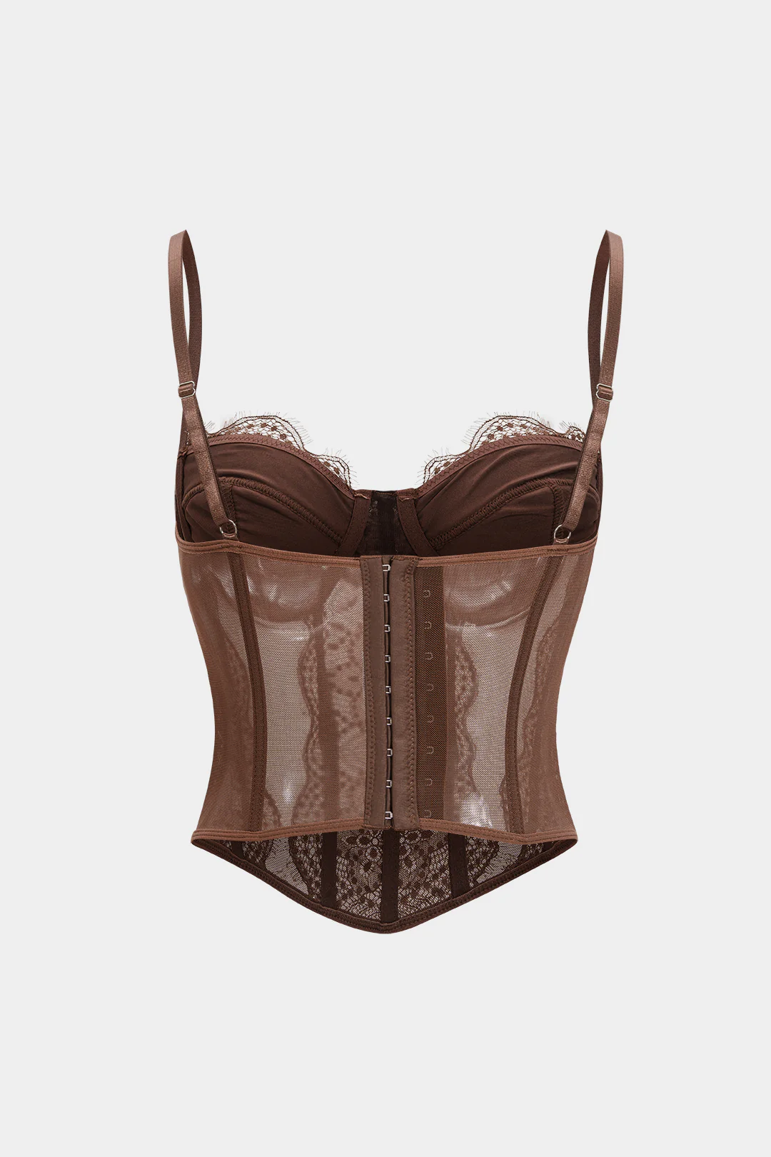 Mesh Patchwork Bustier Corset Cami Top - Weenar