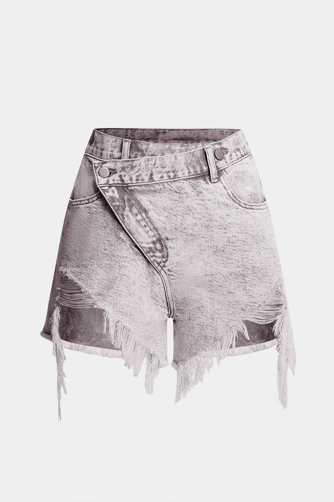 Denim Ripped Frayed Shorts - Weenar