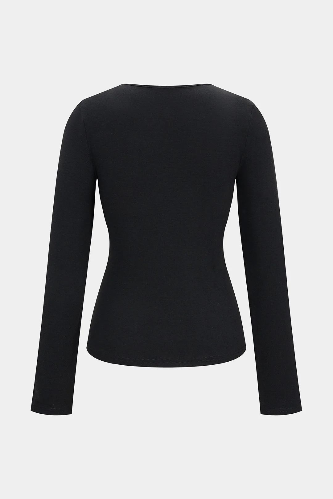 Metallic Decor Ruched Long-Sleeve Top - Weenar