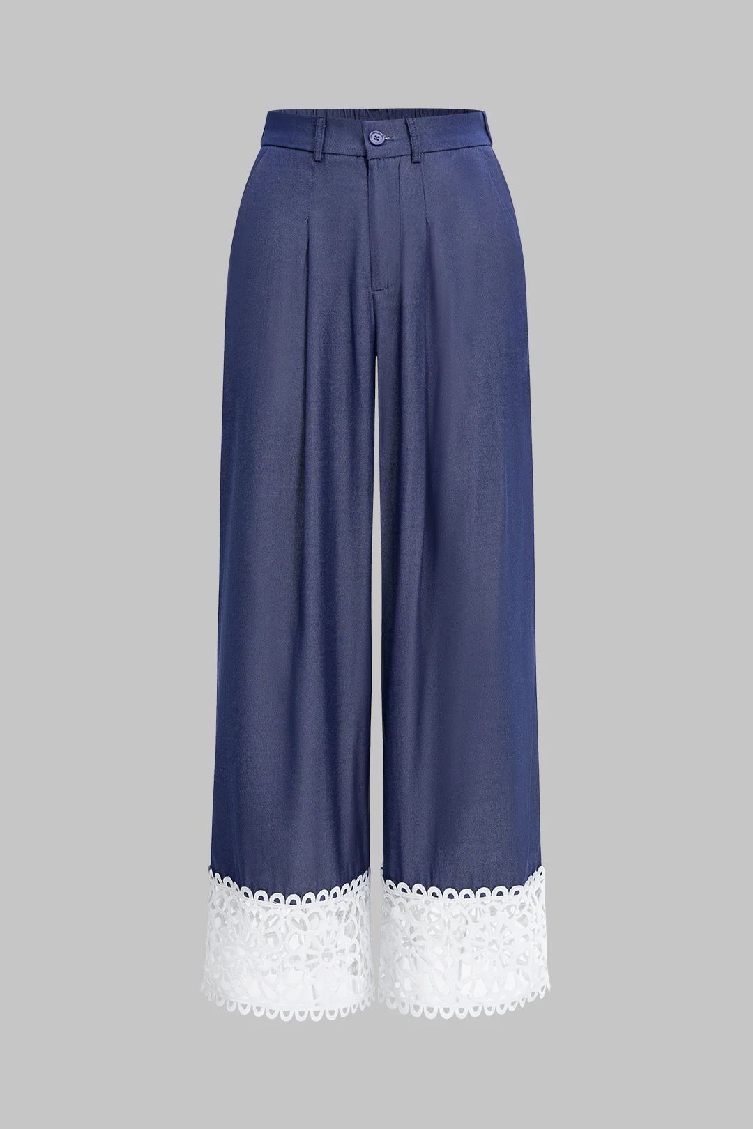 Patchwork Cut Out Wide Leg Trousers - Weenar