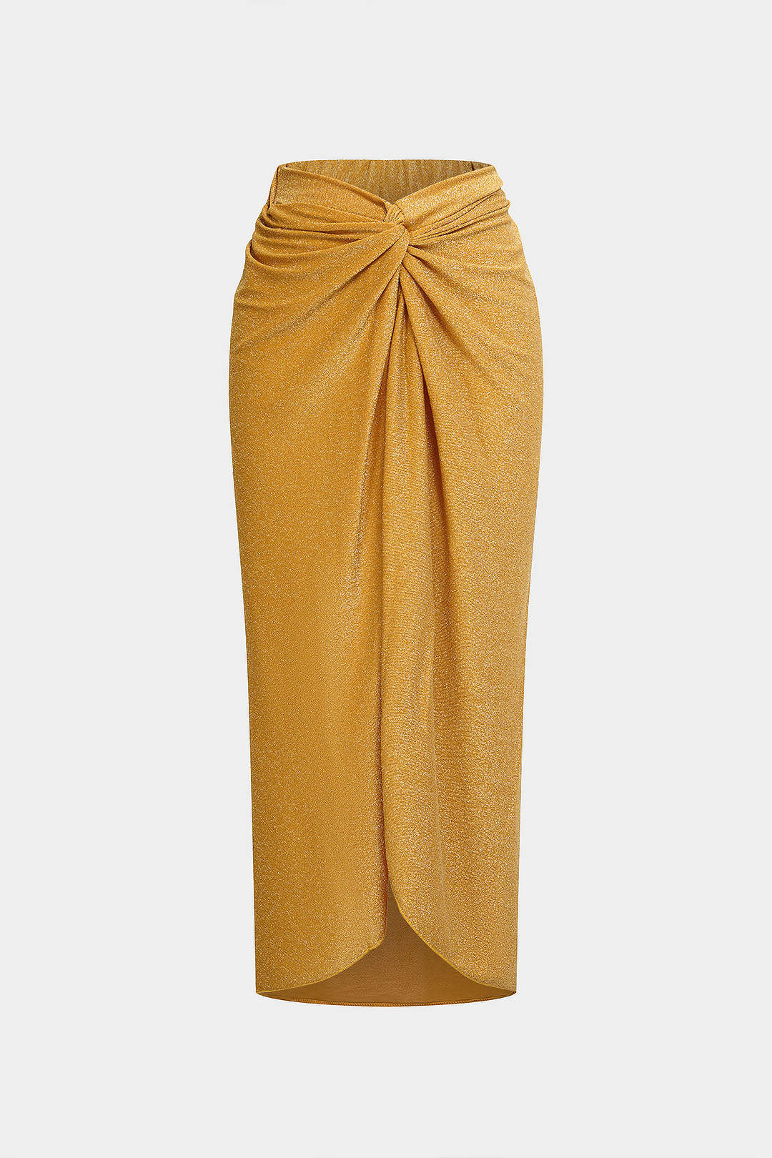 Twist Knot Ruched High Waist Bikini Bottom - Weenar