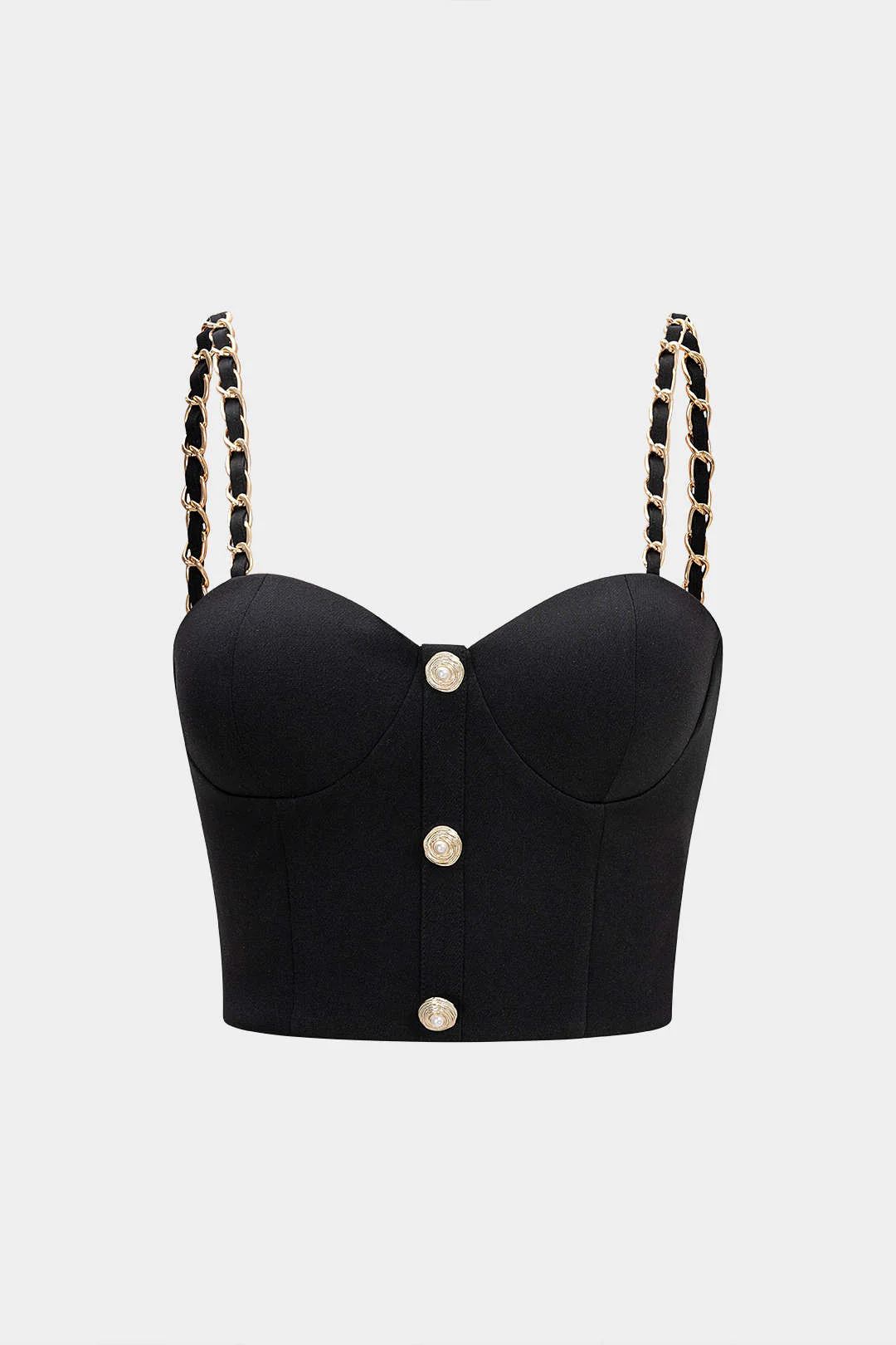 Metallic Chain Zipper Cami Top - Weenar