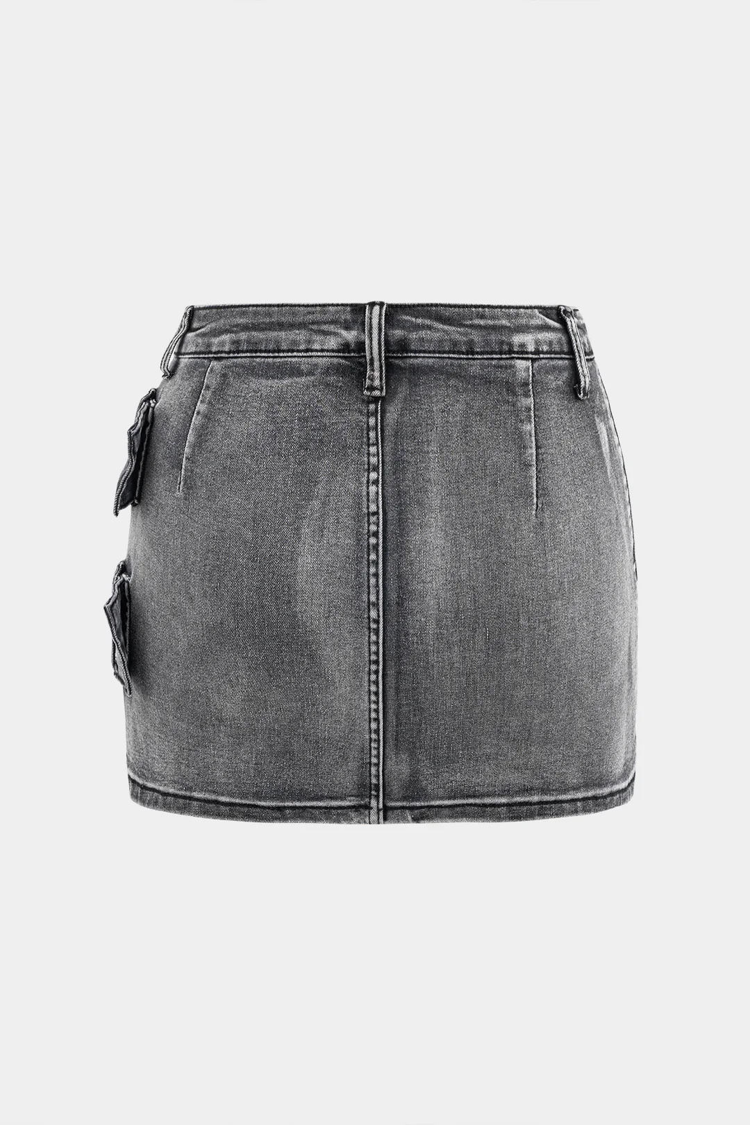 Denim Metallic Decor Skirt - Weenar