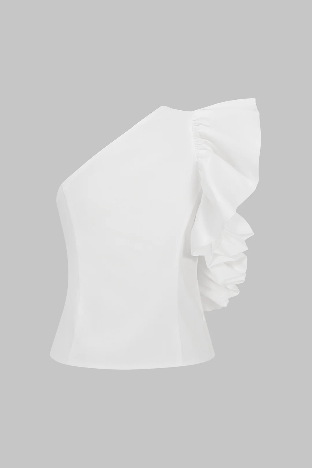 Single Shoulder Ruffle Tank Top - Weenar