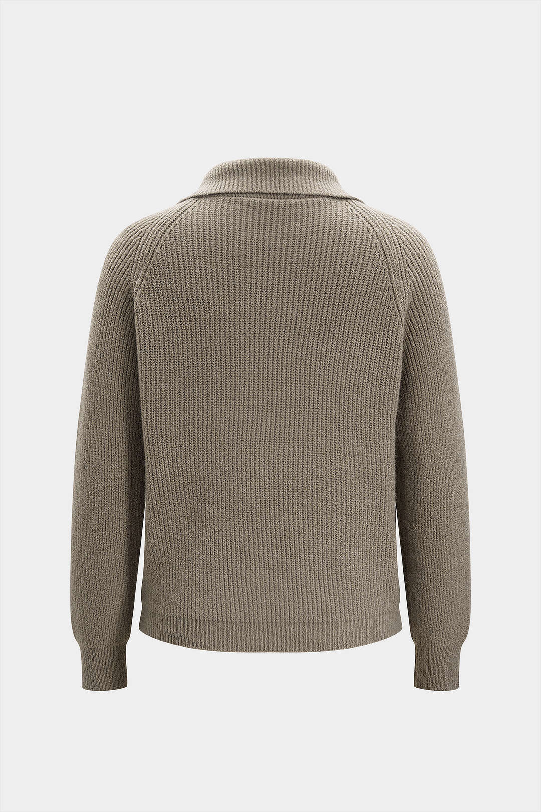 Knit Lapel Long-Sleeve Top - Weenar