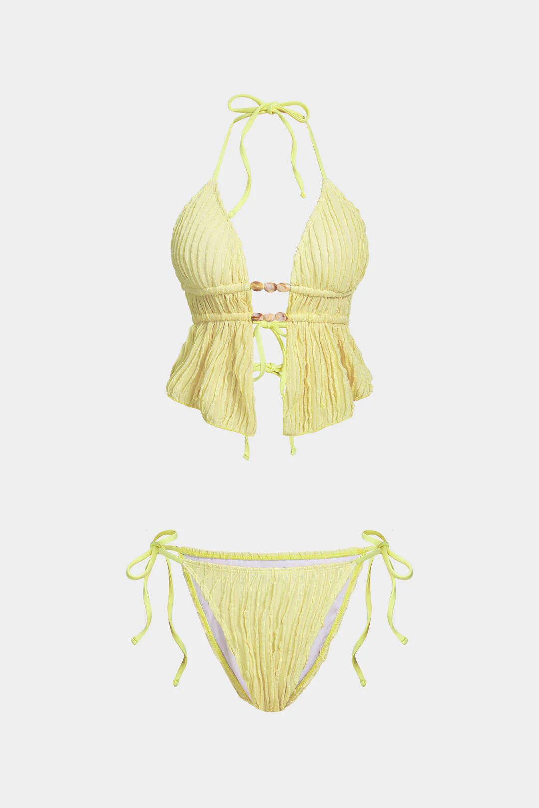 Halter Neck Tie-Up Bikini Set - Weenar