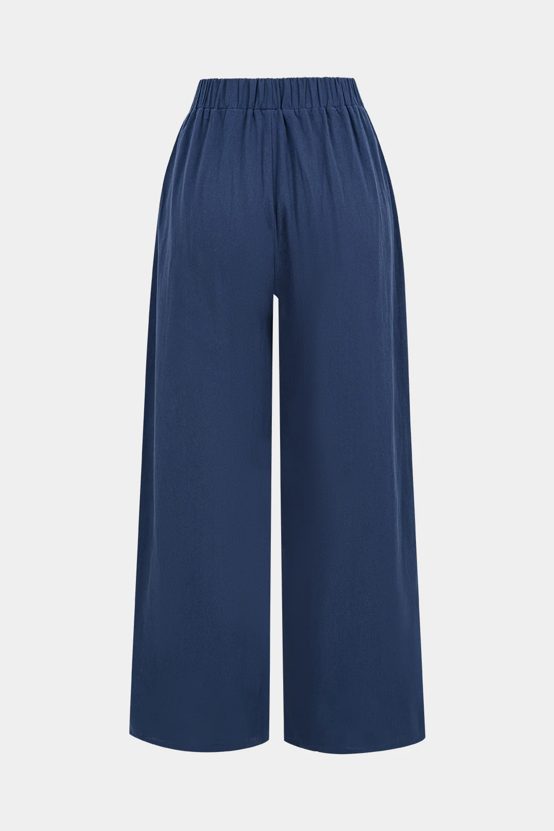 Button Pocket High Waist Wide Leg Pants - Weenar