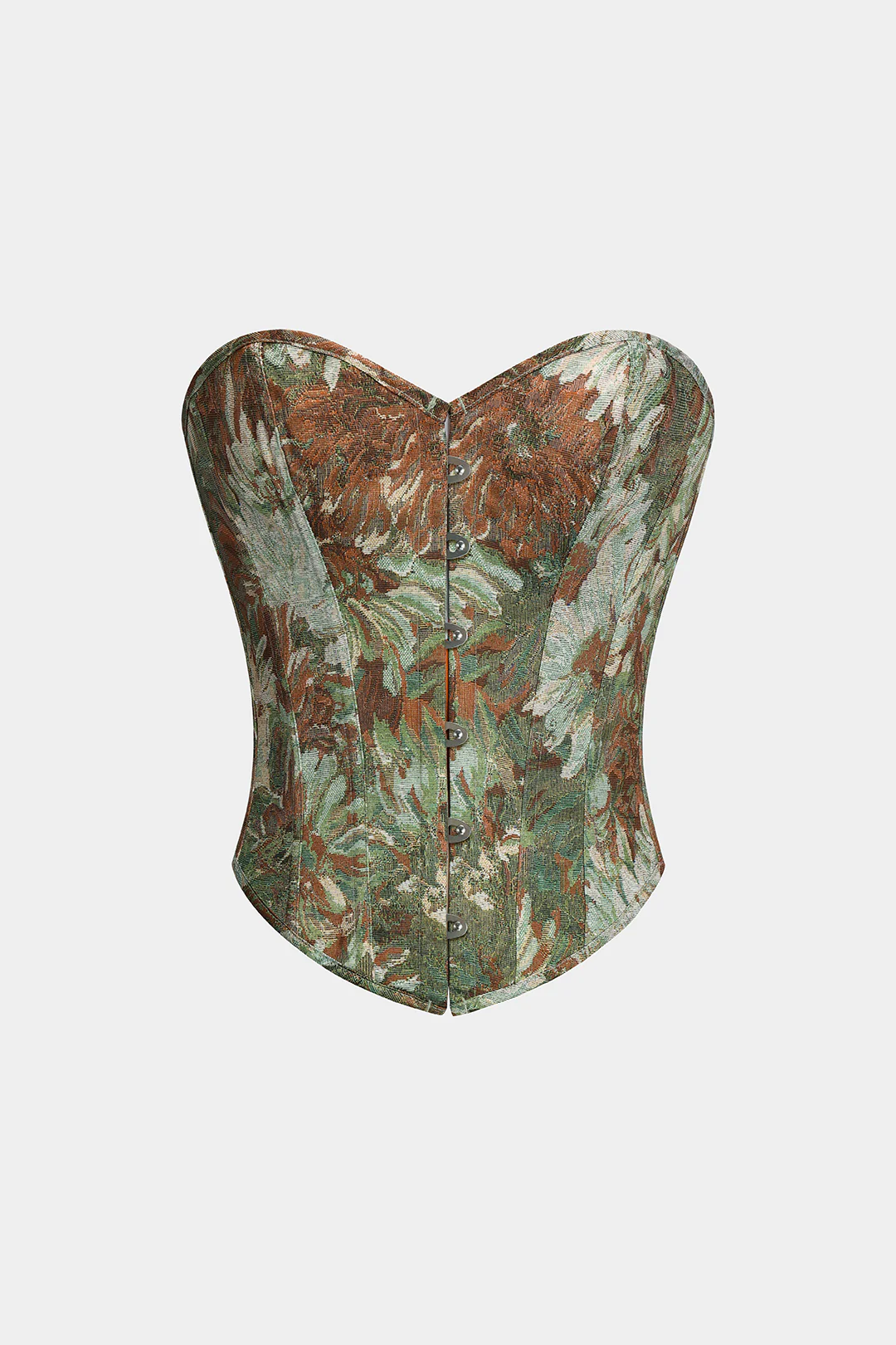 Floral Print Strapless Tie Back Corset Tube Top - Weenar