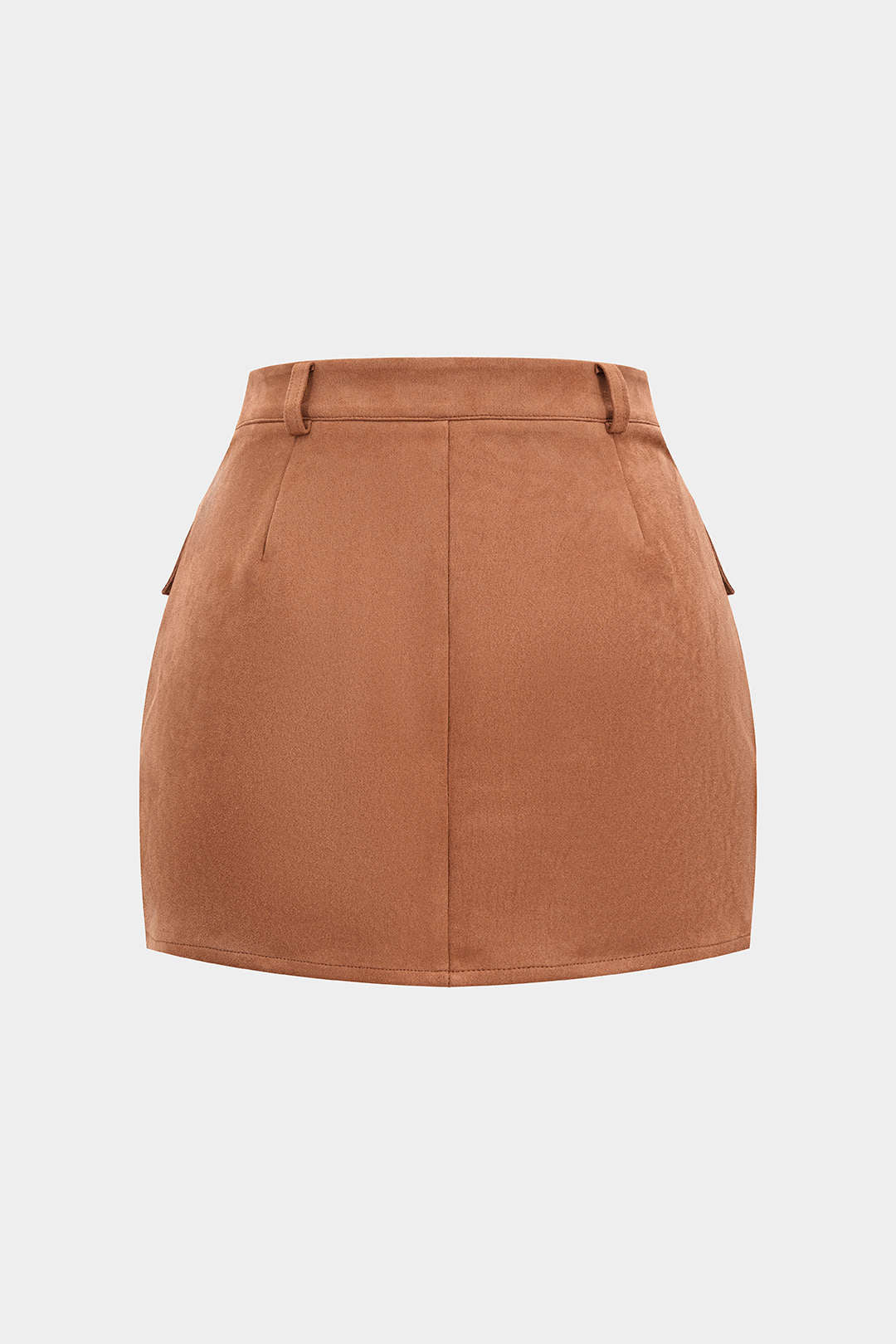 Suede Button Pocket Skirt - Weenar