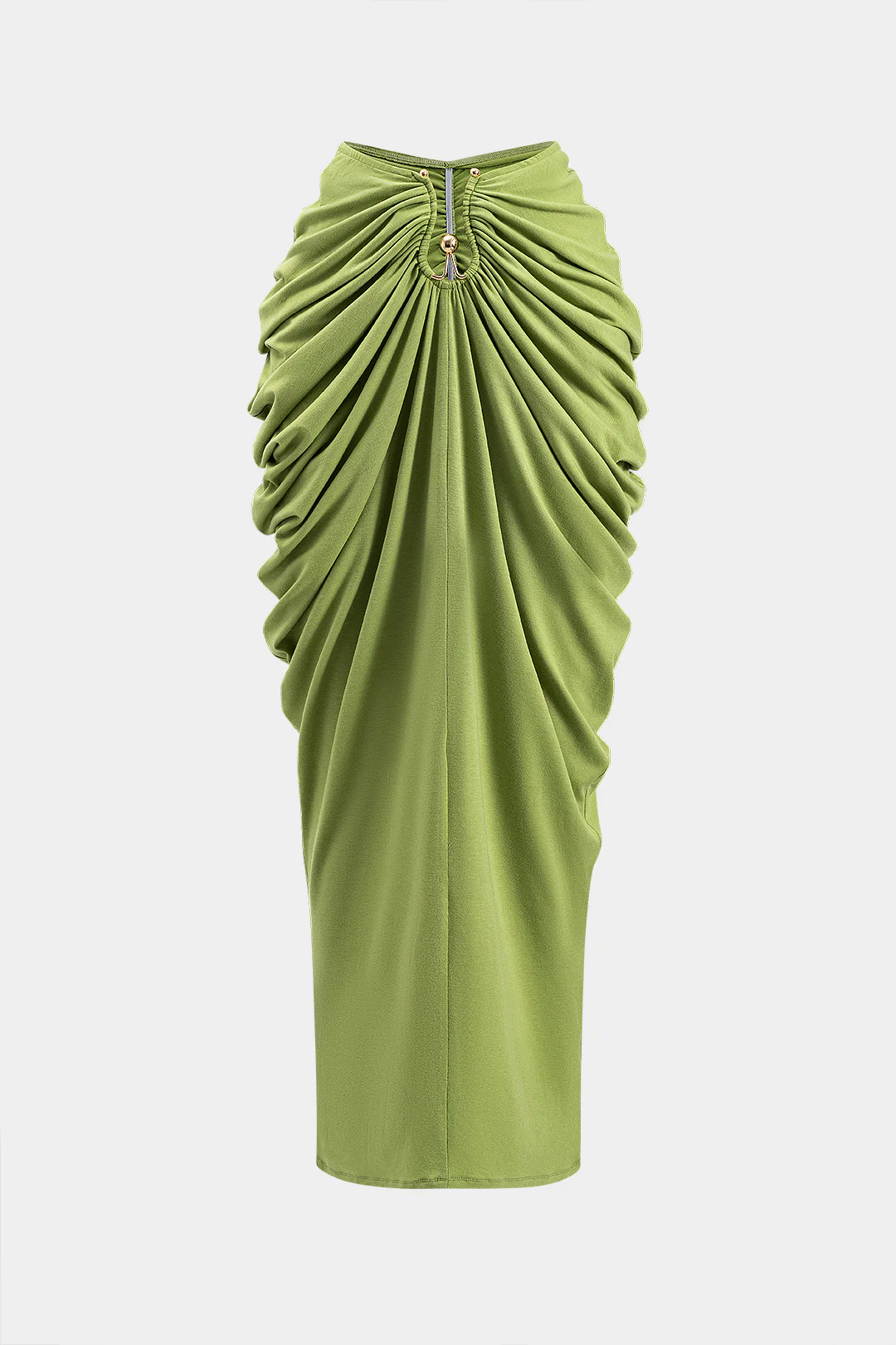 Metallic Decor Ruched Skirt - Weenar