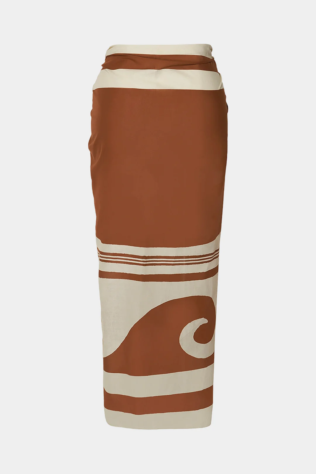 Abstract Print Tie Front A-Line Skirt - Weenar