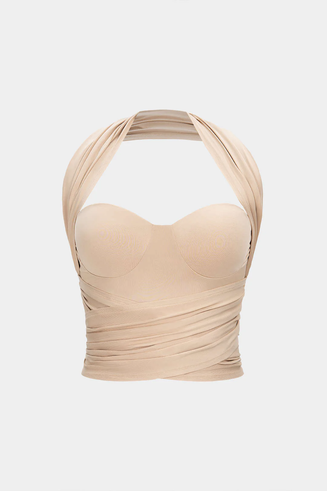 Halter Bustier Crossed Ruched Cami Top - Weenar