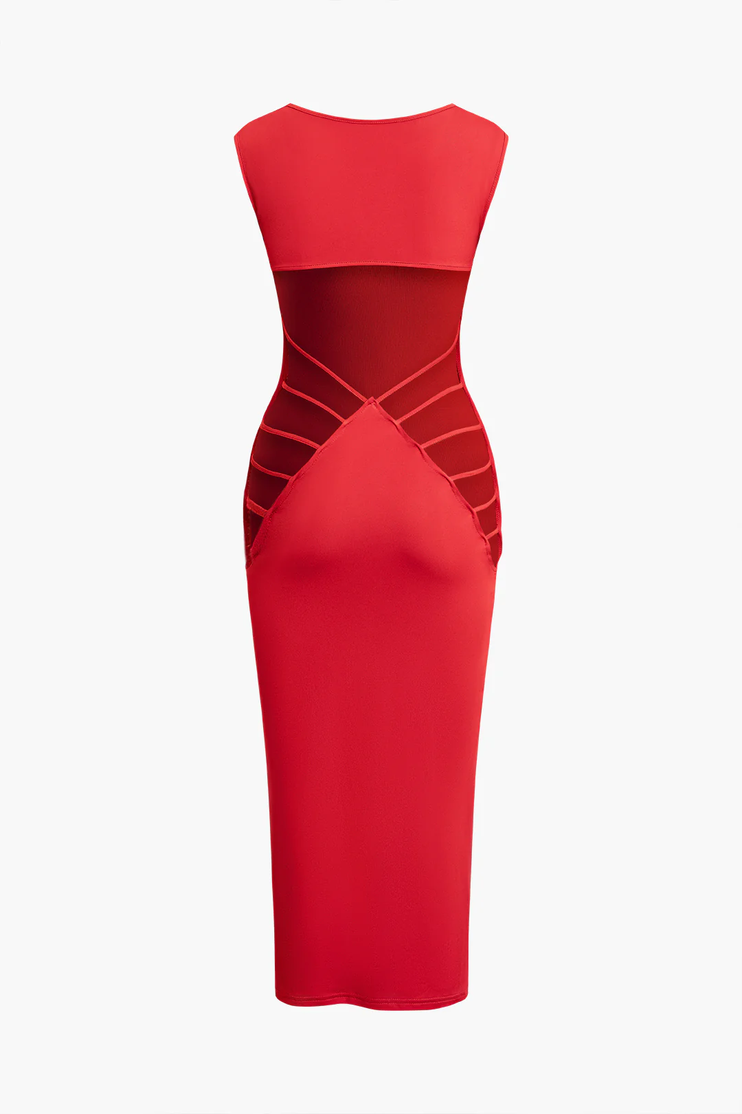 Backless Cut Out Sleeveless Maxi Dress - Weenar