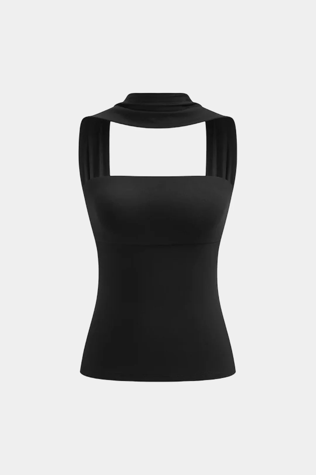 Solid Halter Backless Tank Top - Weenar