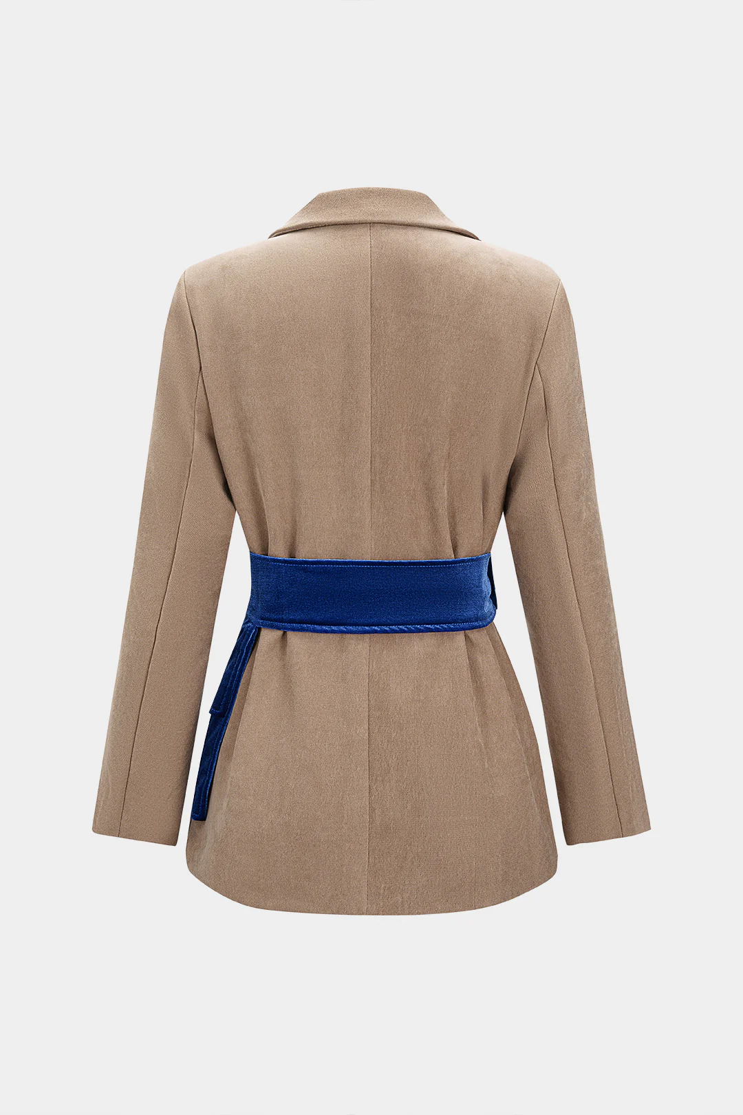 Contrast Belted Blazer - Weenar
