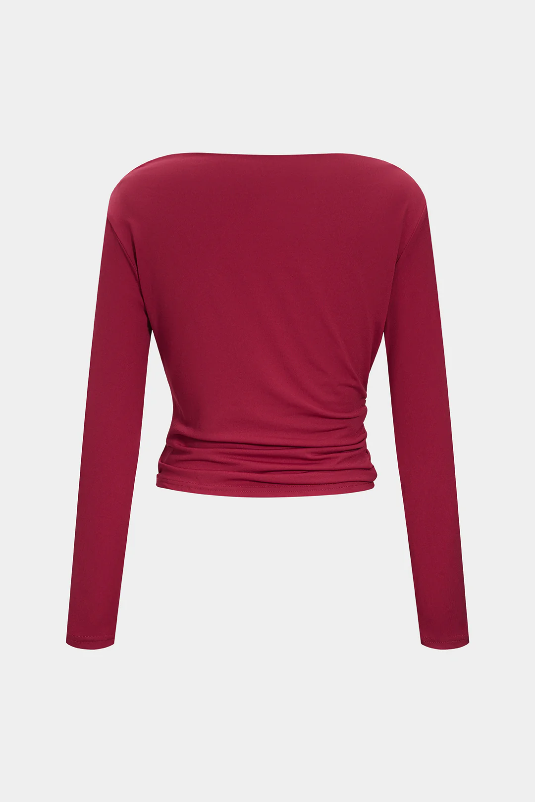 Asymmetrical Ruched Long-Sleeve Top - Weenar