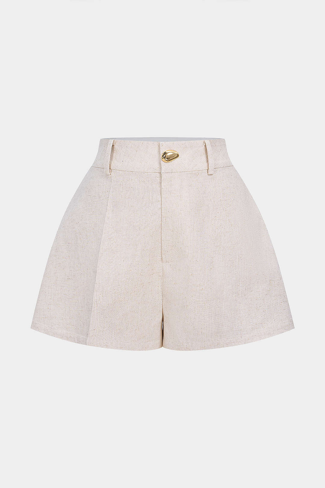 Linen High Waist Button Shorts - Weenar