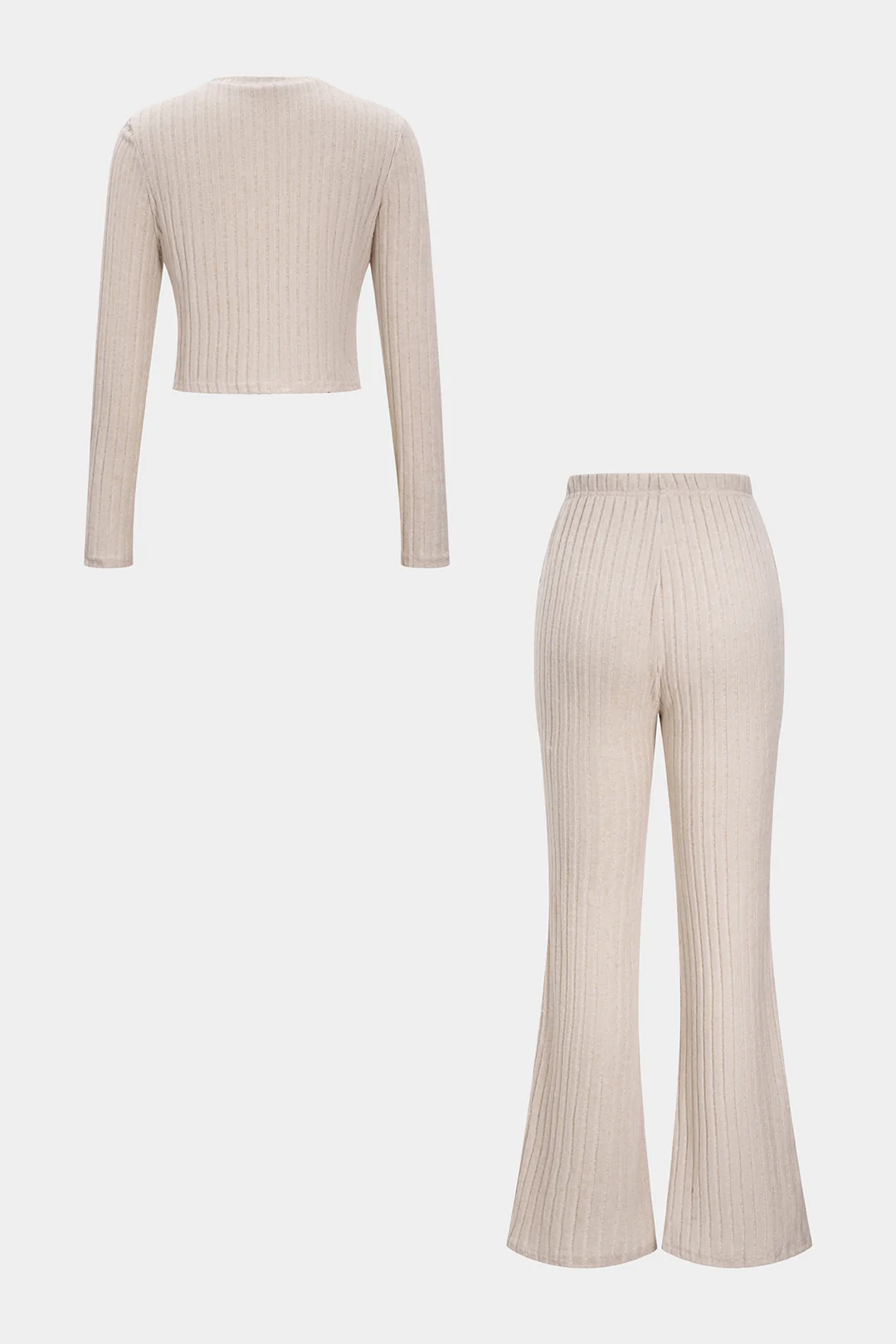 Front Knot Long Sleeve And Trousers Set - Weenar