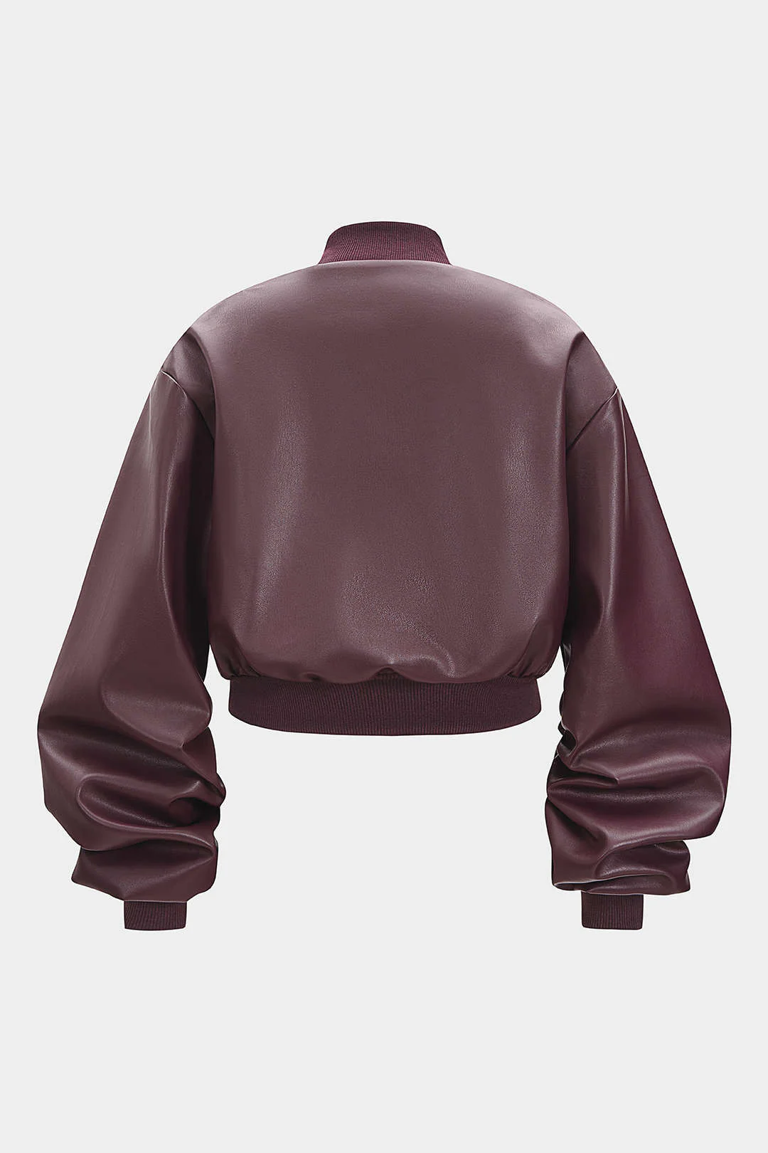Plus Size Faux Leather Patchwork Jacket - Weenar