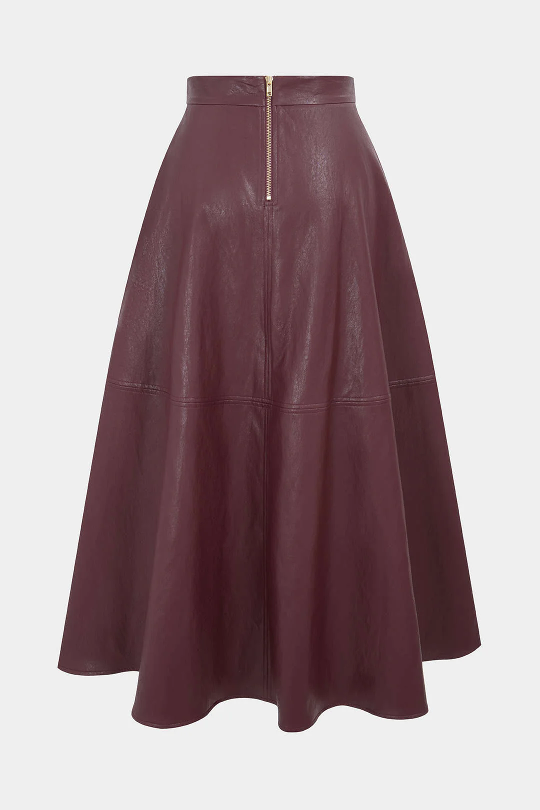 Faux Leather Metallic Belted Skirt - Weenar