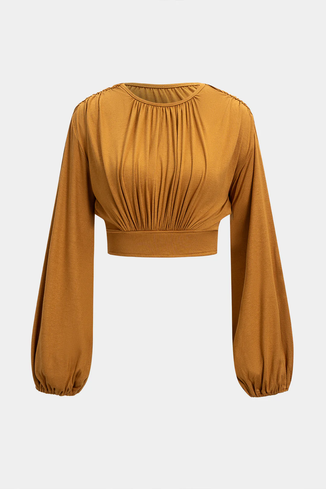 Round Neck Batwing Long-Sleeve Top - Weenar