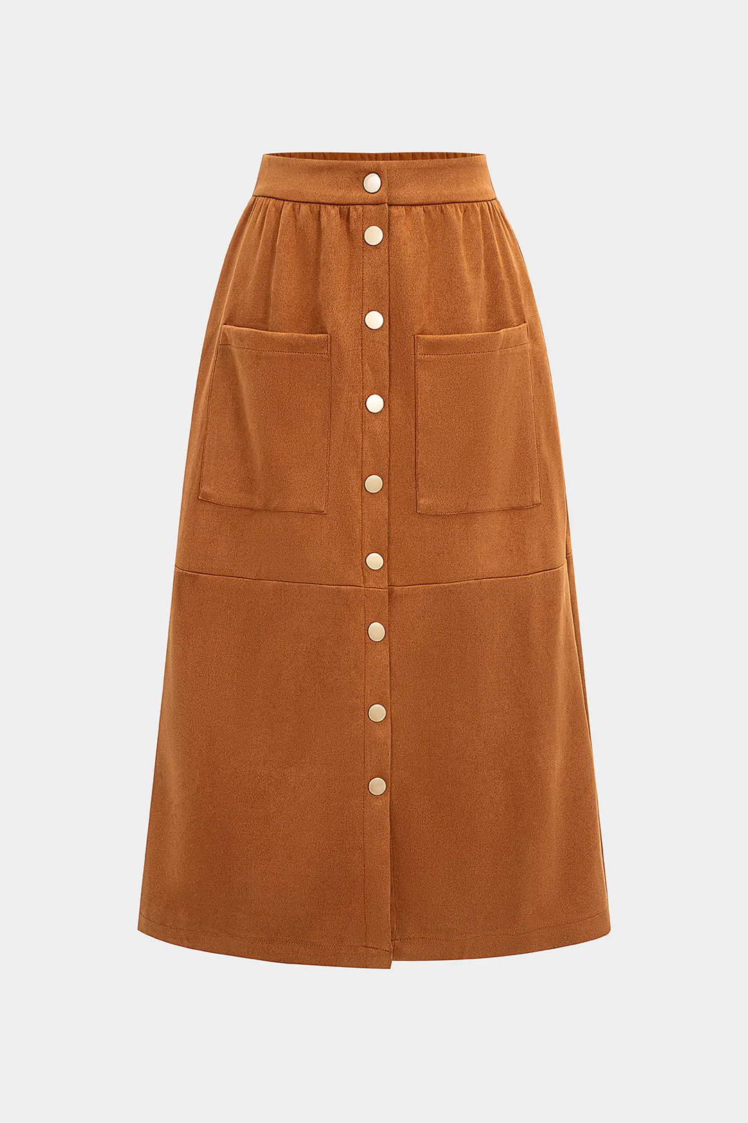 Corduroy Button High Waist Skirt - Weenar