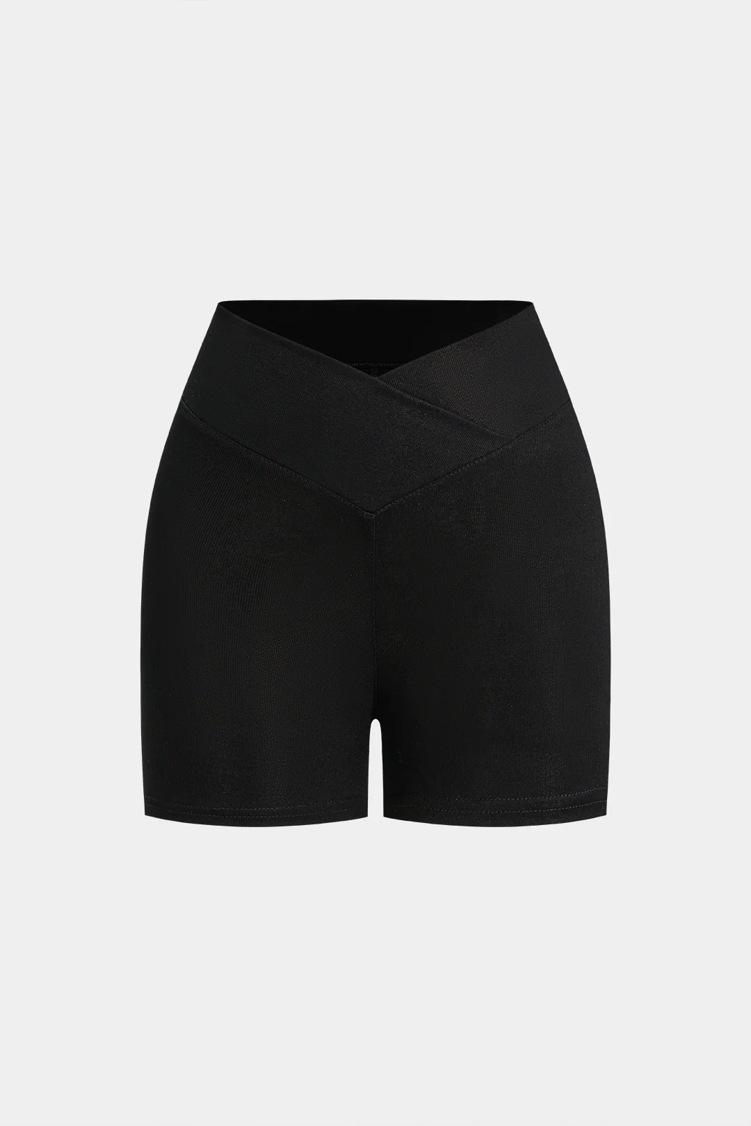 Solid High Waist Shorts - Weenar