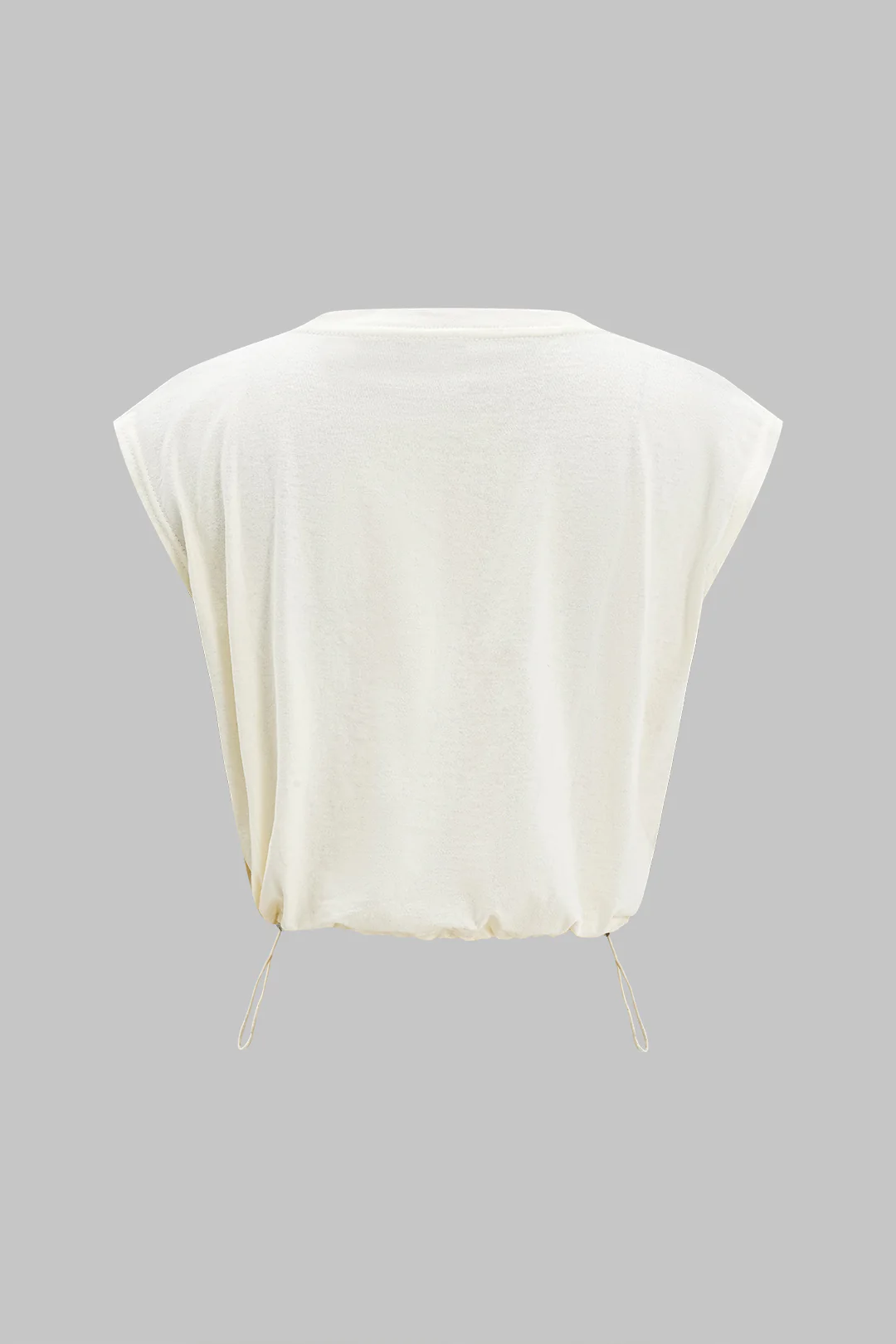 Letter Print Drawstring Ruched Tank Top - Weenar