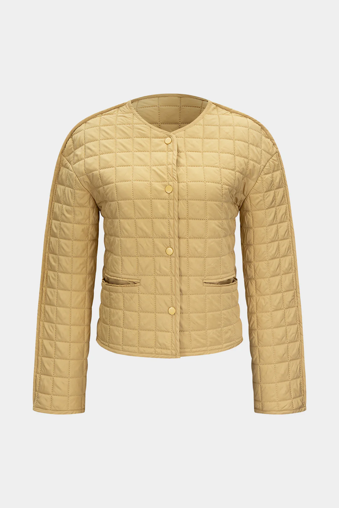 Button Plaid Puffer - Weenar