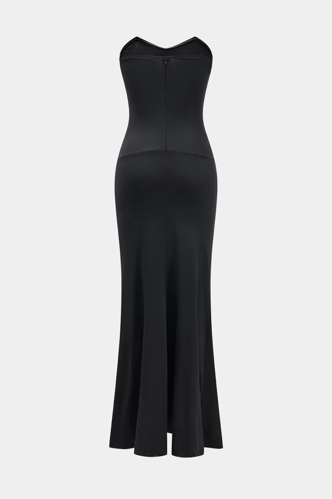 Ruched Strapless High Slit Sleeveless Maxi Dress - Weenar