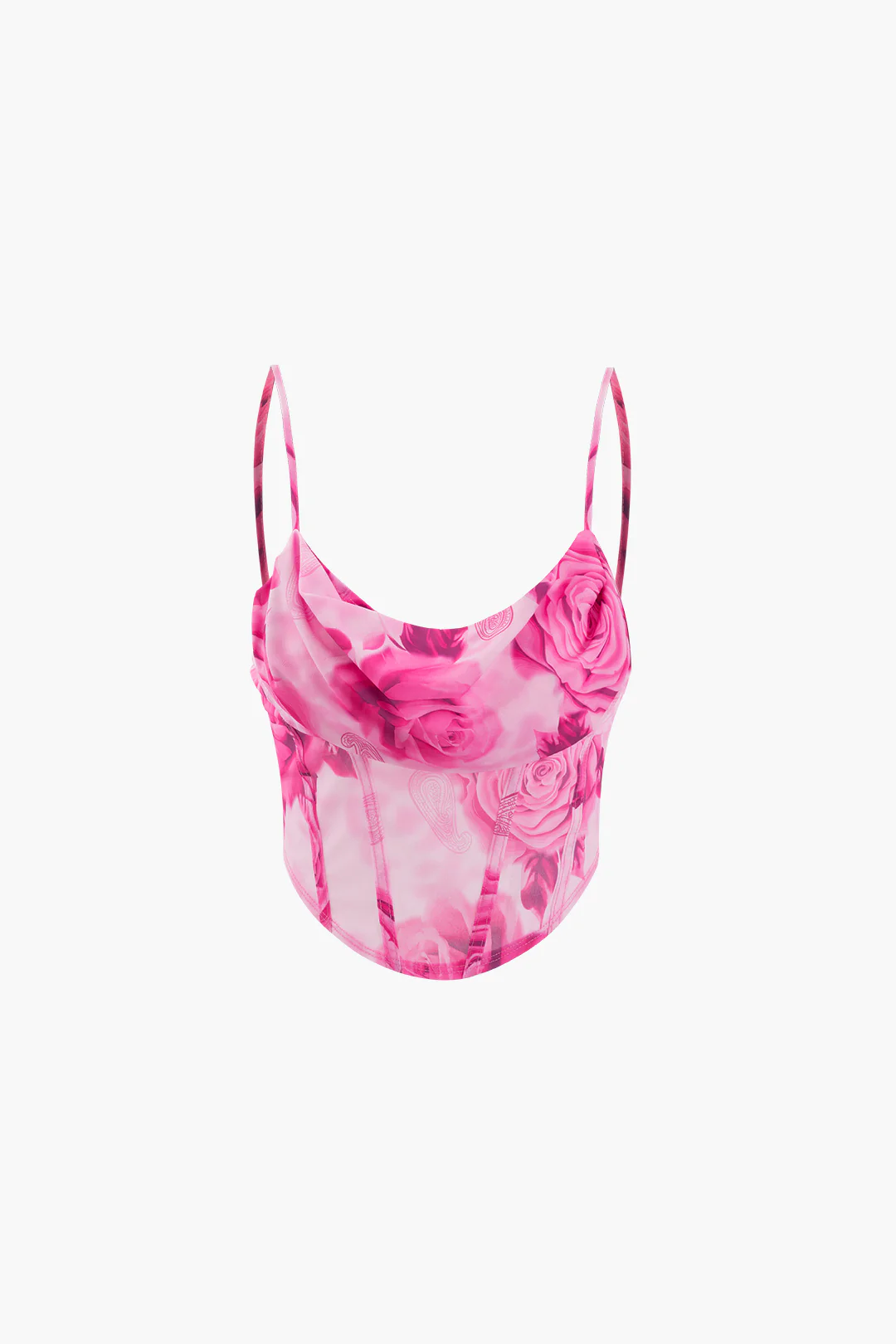 Floral Print Corset Backless Cami Top - Weenar