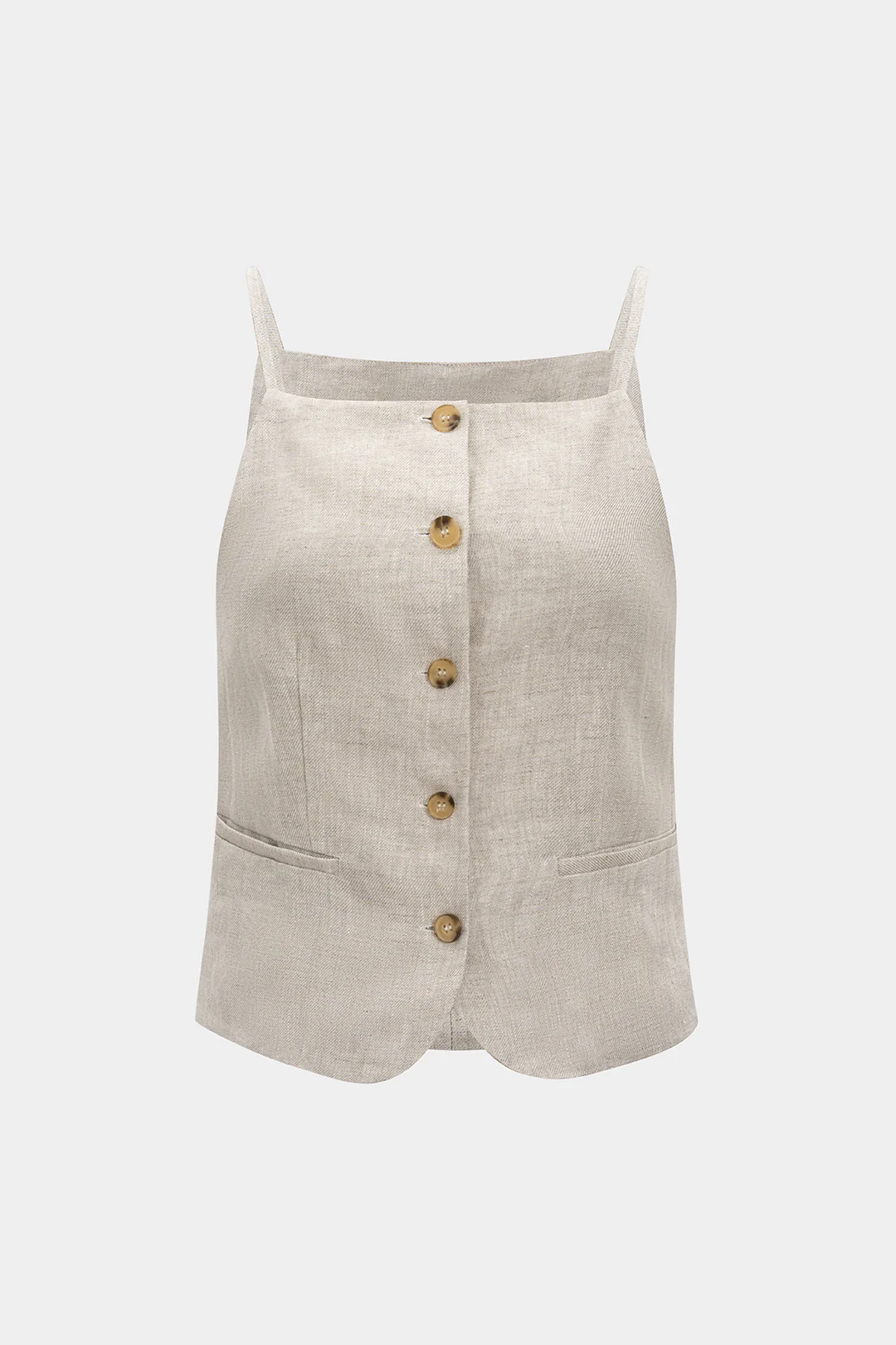 Linen Pocket Button Vest - Weenar