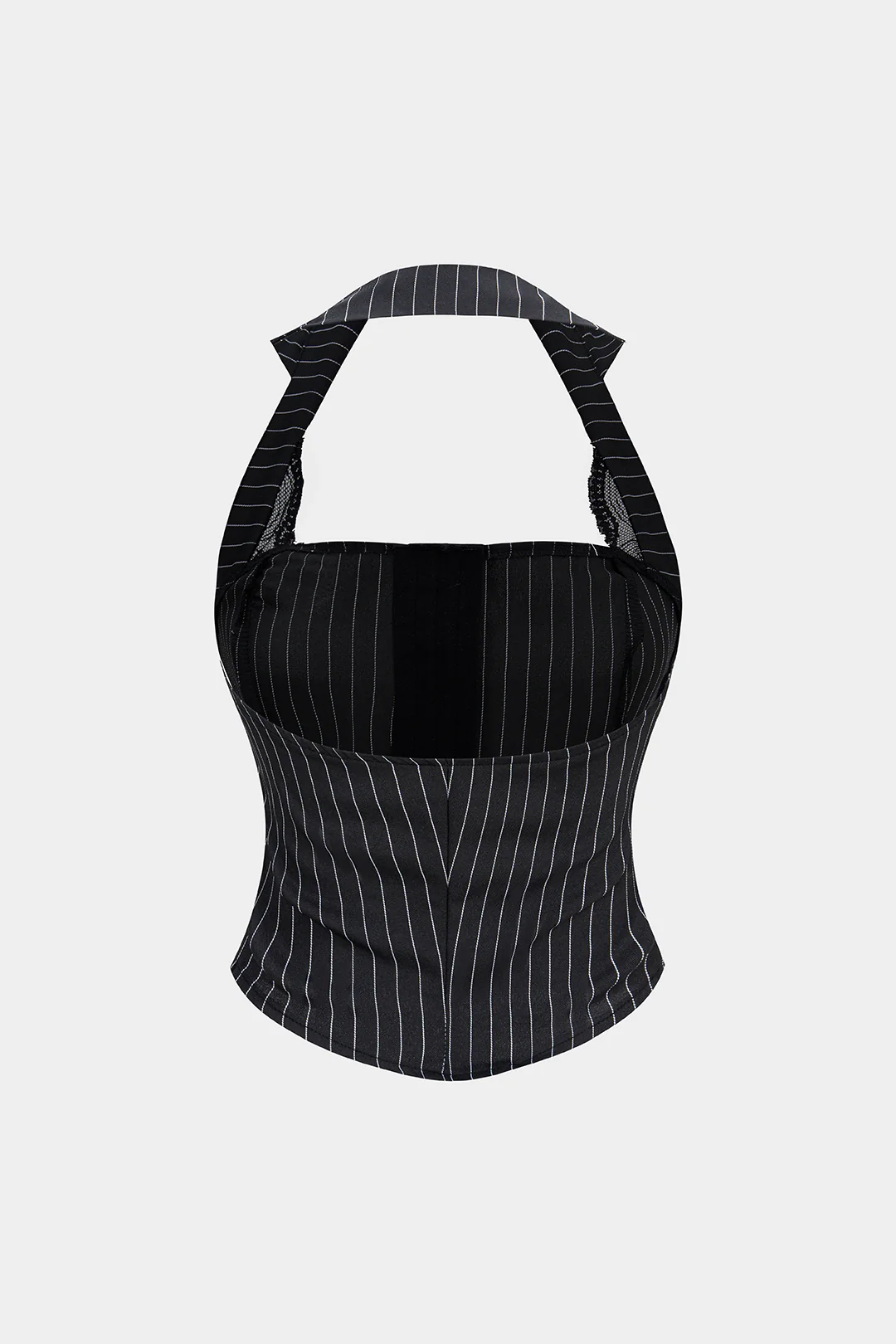 Stripes Print Halter Neck Backless Cami Top - Weenar