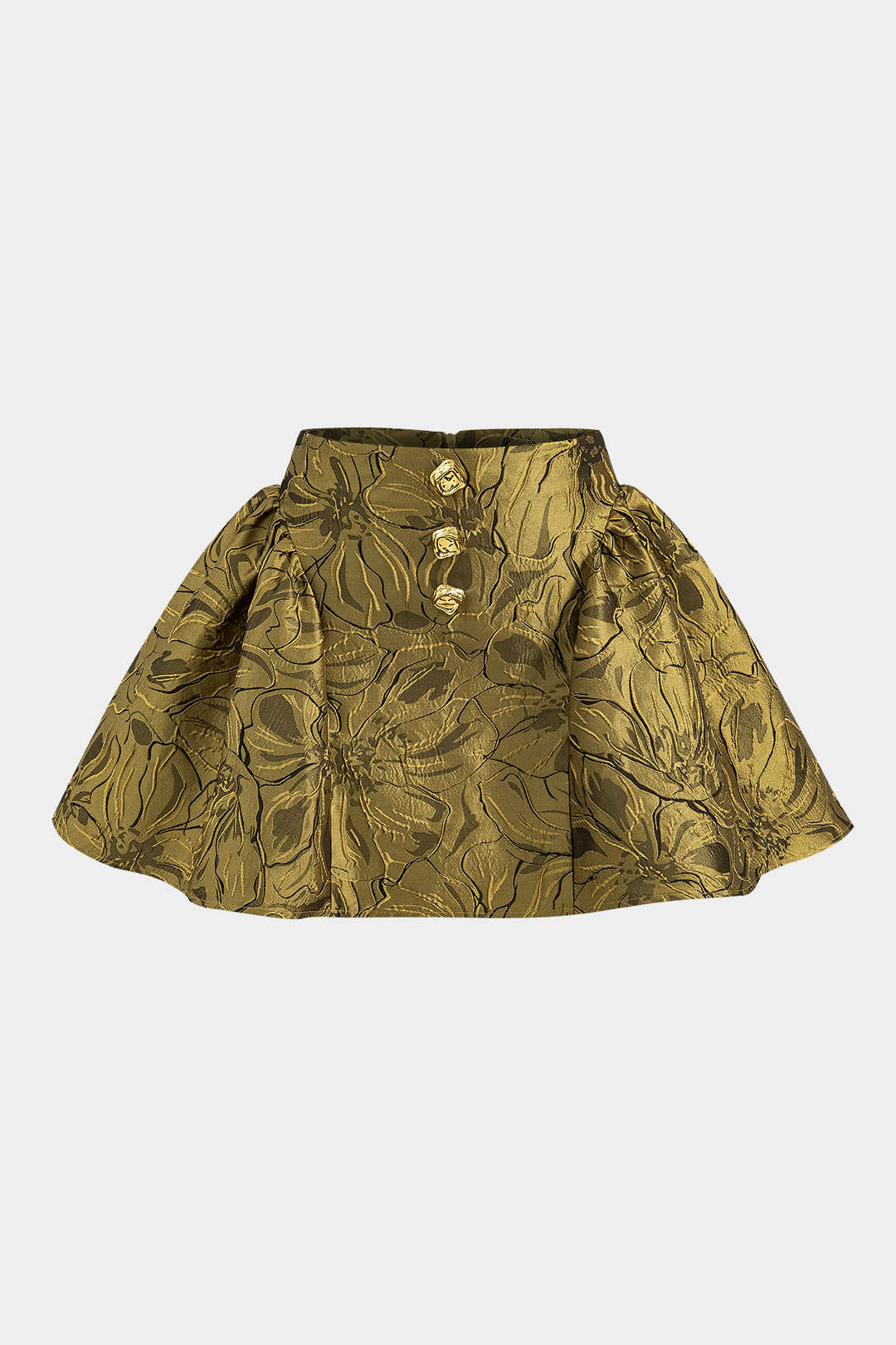 Jacquard Metallic Puff Zipper Skirt - Weenar