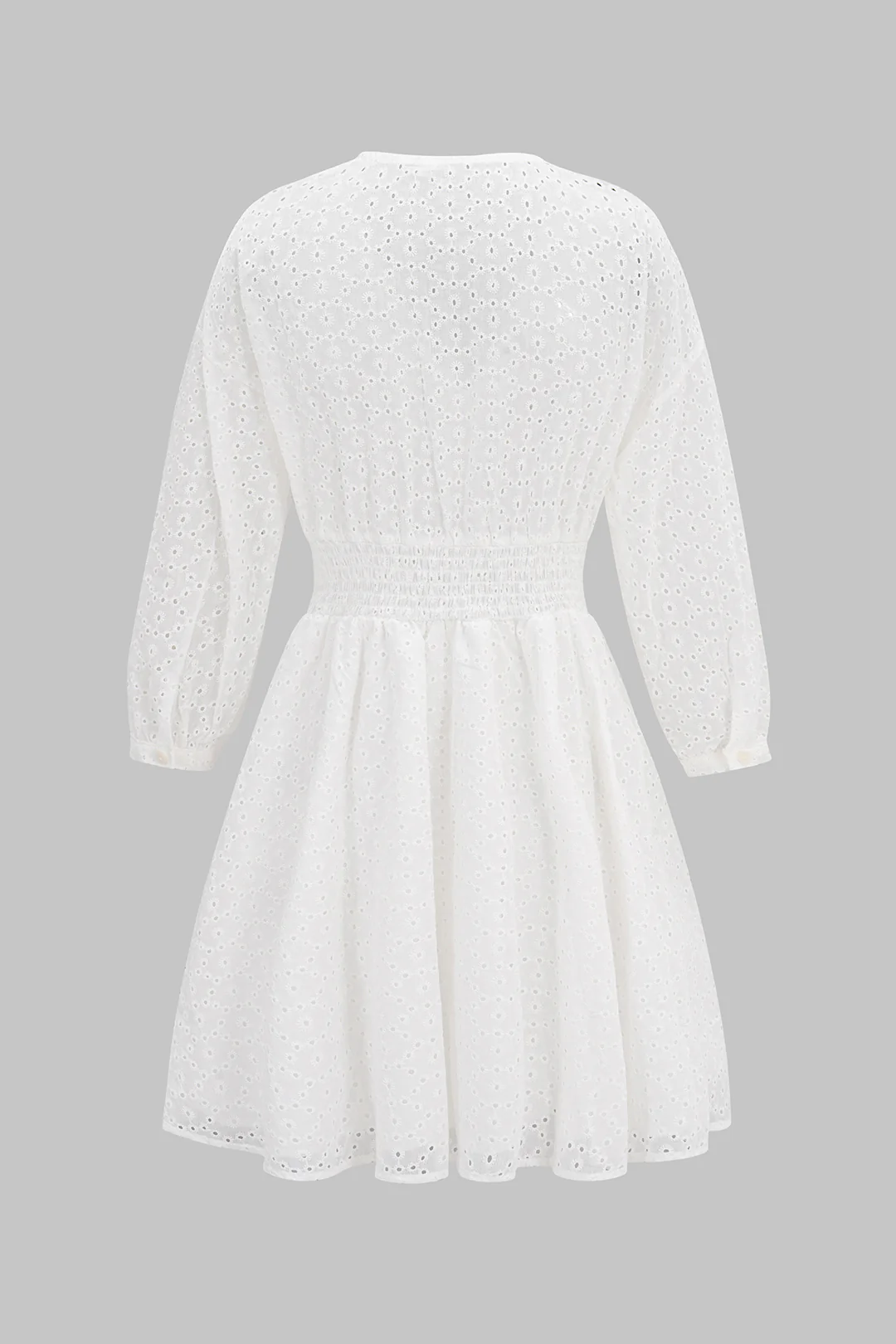 V-Neck Ruched Long Sleeve Mini Dress - Weenar