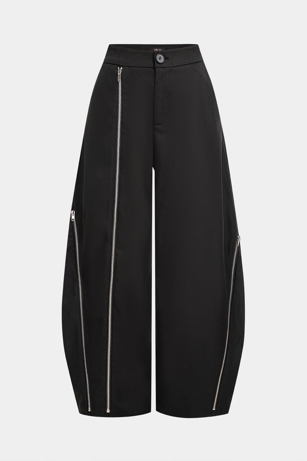 Asymmetrical Zipper Wide Leg Pants - Weenar