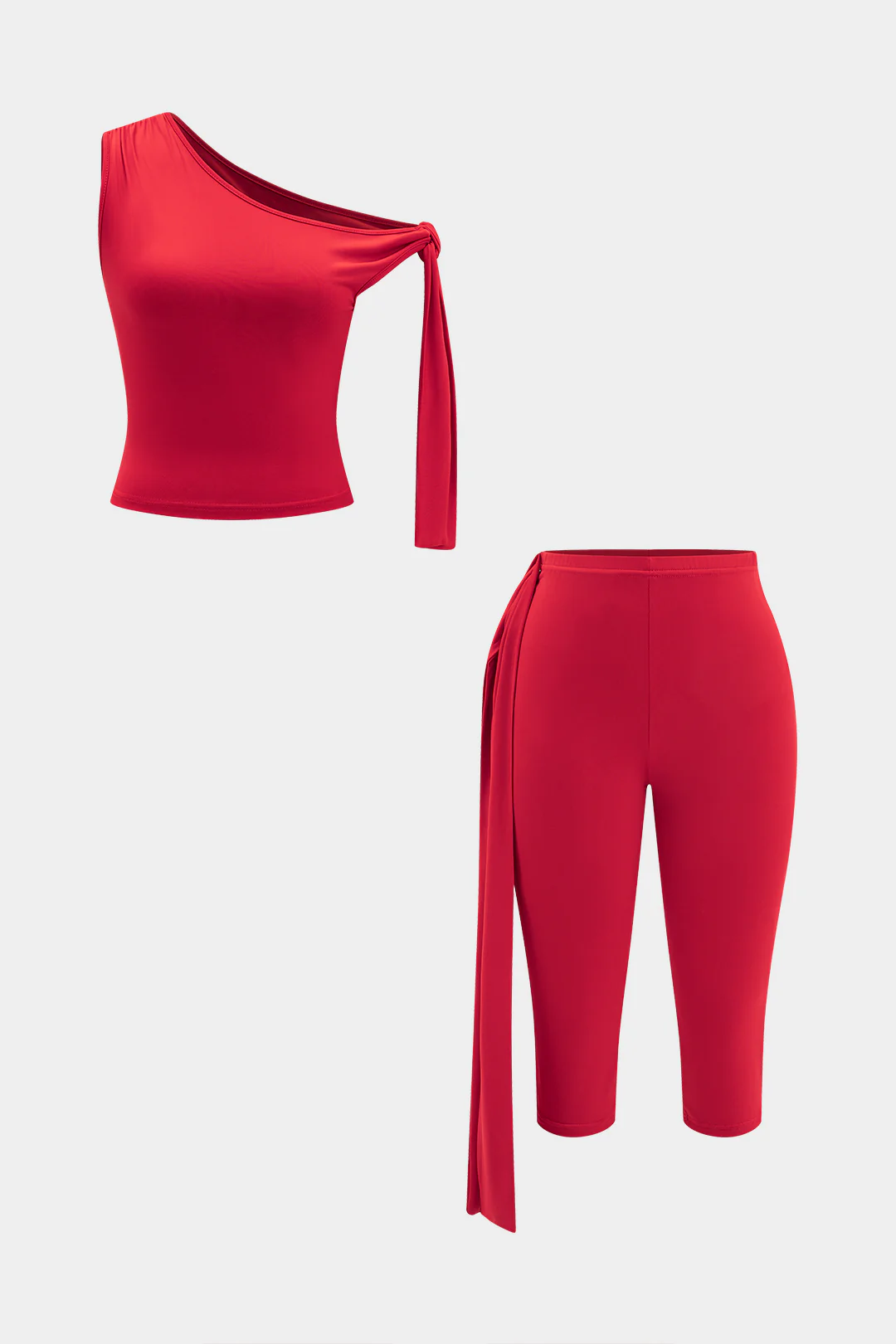 Tie-Up Detail Top And Shorts Set - Weenar
