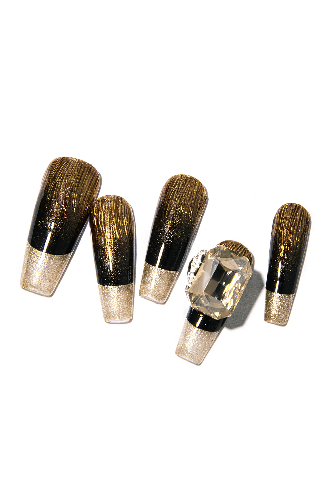 Ombre Sequins Rhinestone Press-On Nails - Weenar