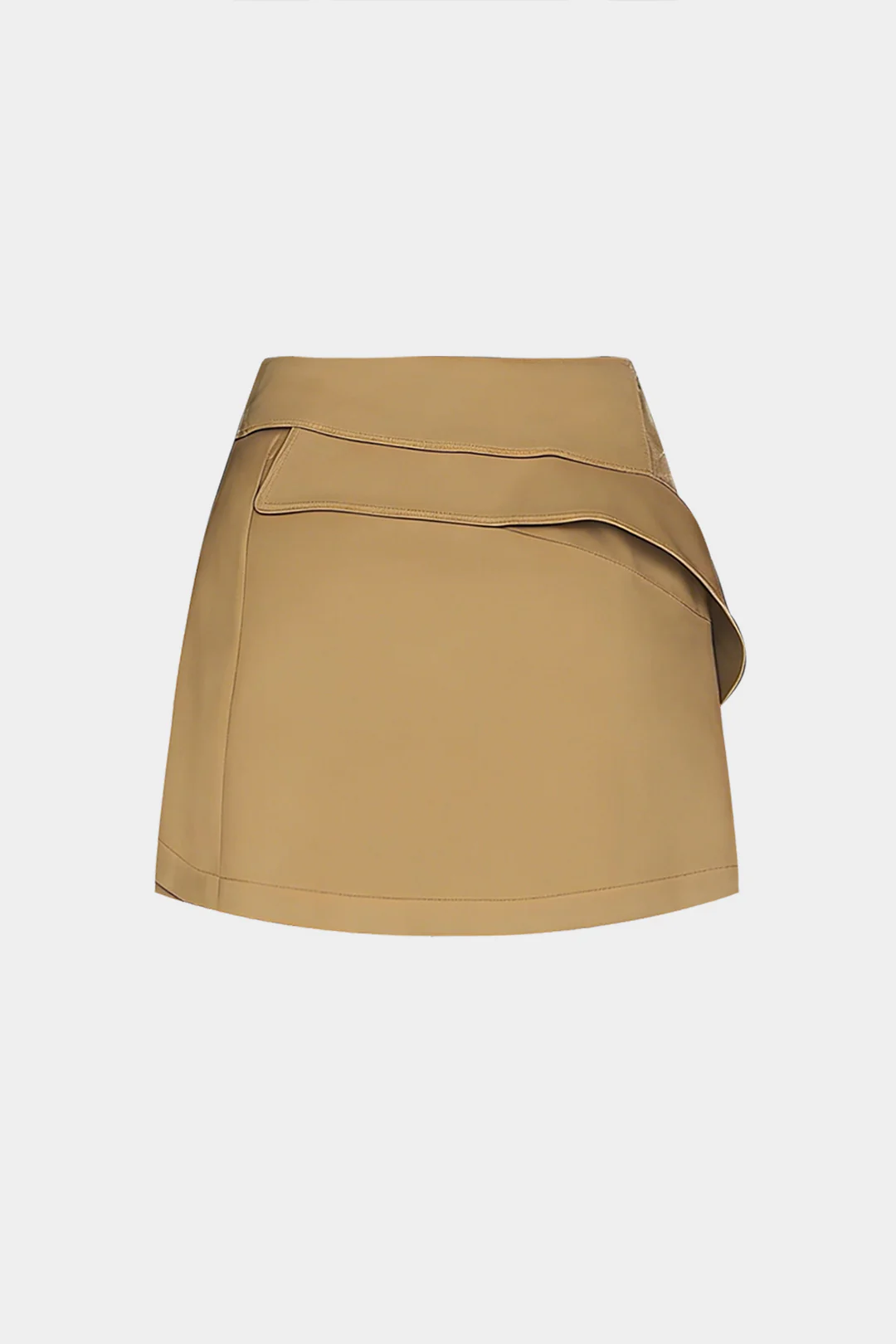 Button Ruched Asymmetrical Skirt - Weenar