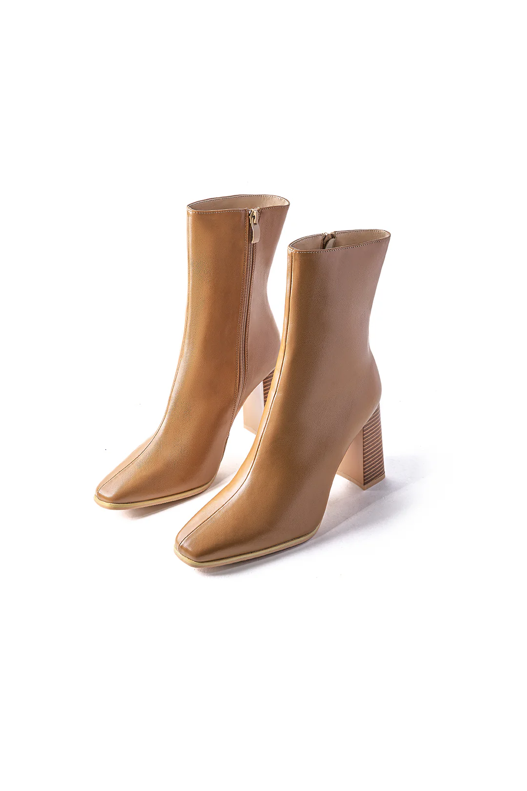 Square-Toe Leather Ankle Boots - Weenar