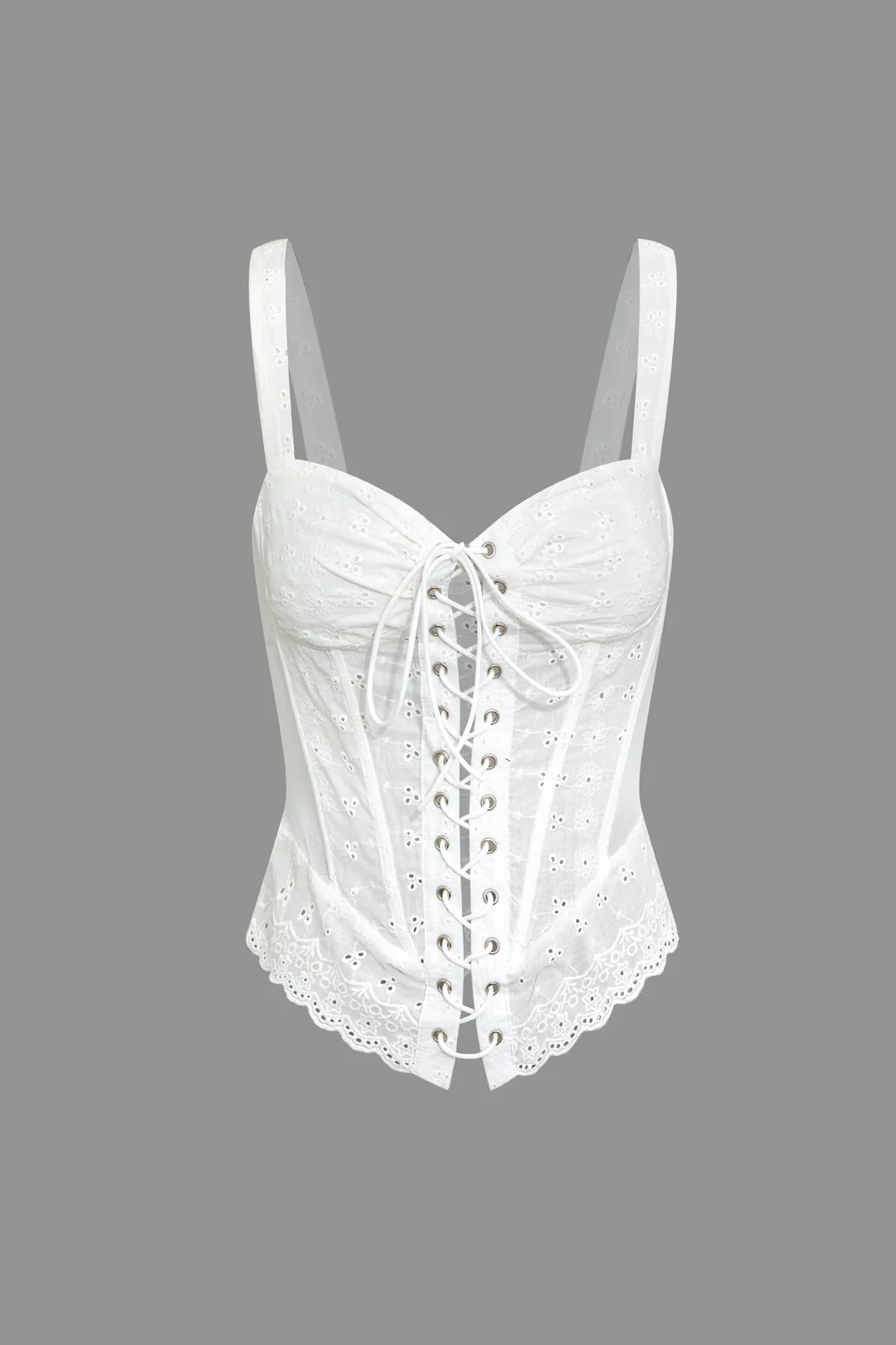 Asymmetrical Tie-Up Hollow Out Cami Top - Weenar
