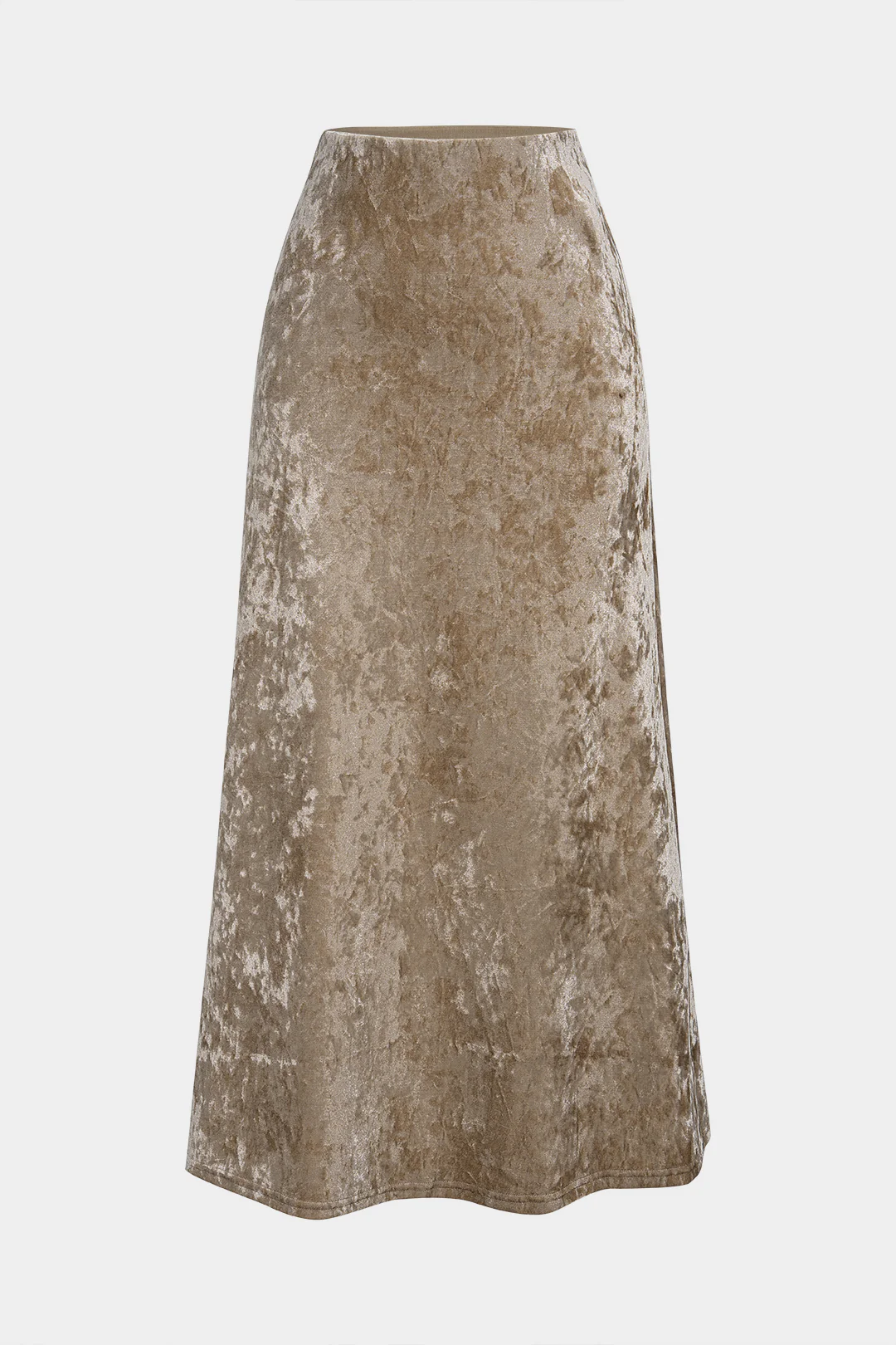 Velvet High Waist A-Line Skirt - Weenar