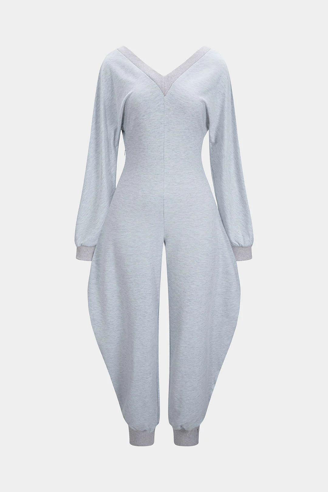 V-Neck Long Sleeve Jumpsuit - Weenar
