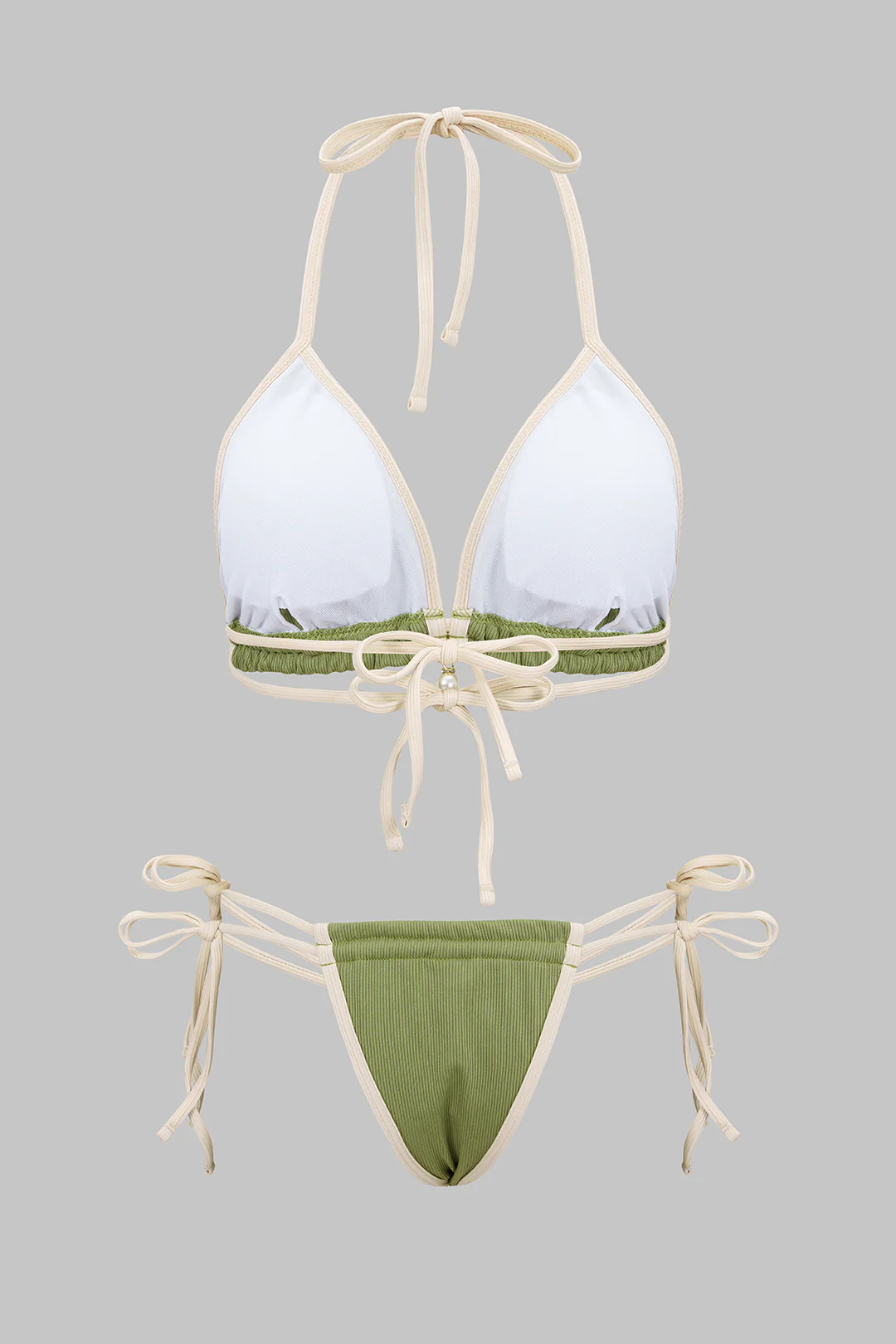Contrast Tie-Up Bikini Set - Weenar