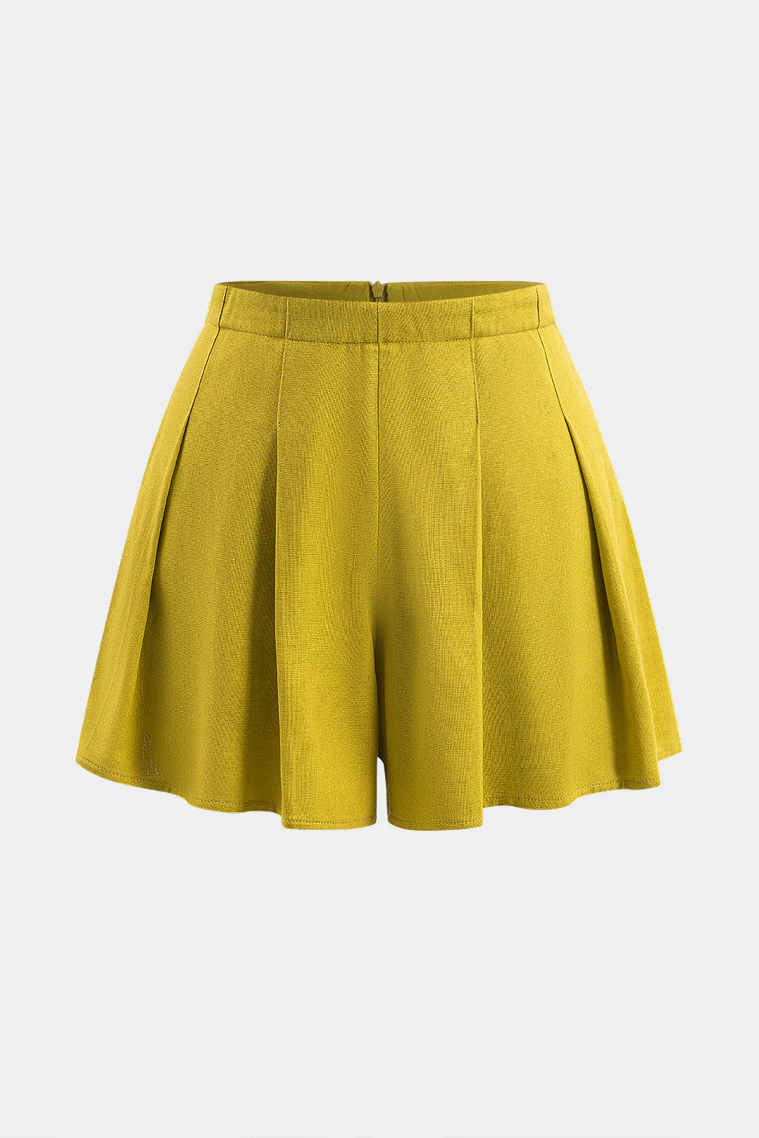 Linen Pleated Zipper Shorts - Weenar