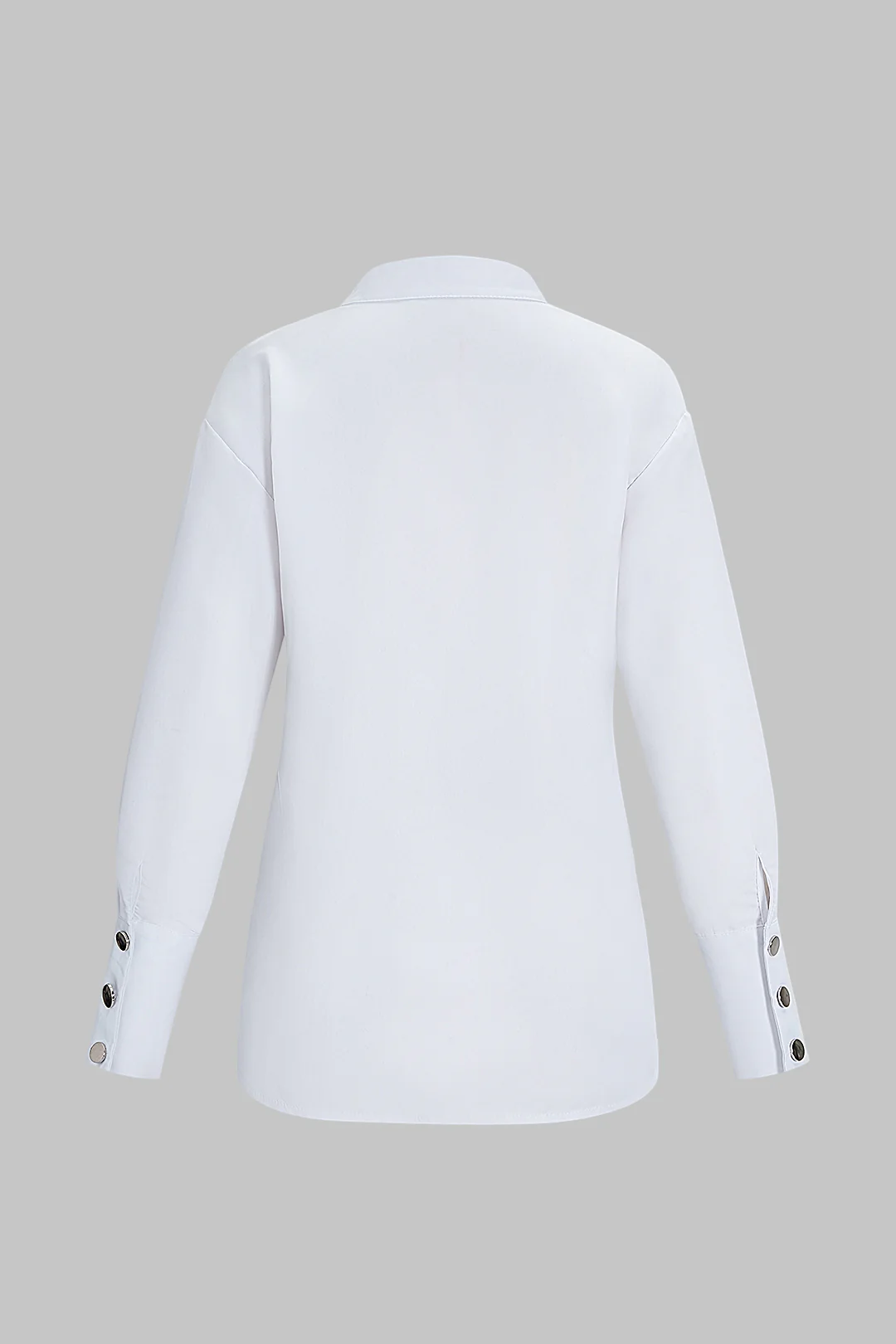 Solid Button Long Sleeve Shirt - Weenar